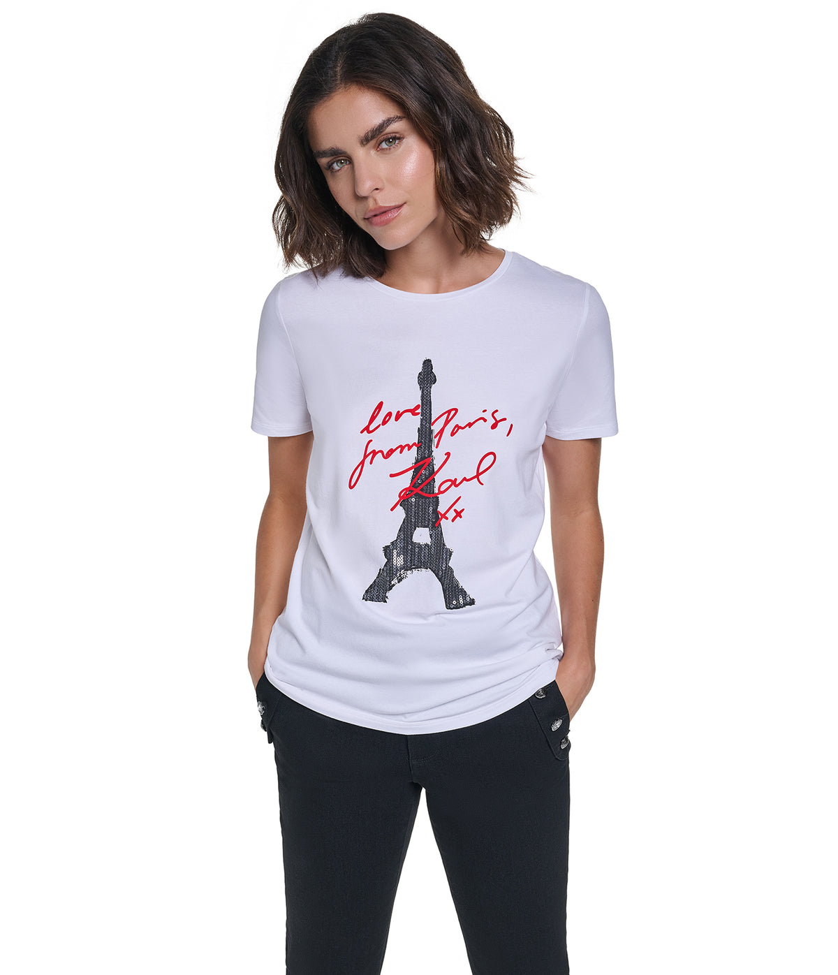 EIFFLE TOWER SCRIPT TEE VIEW 1