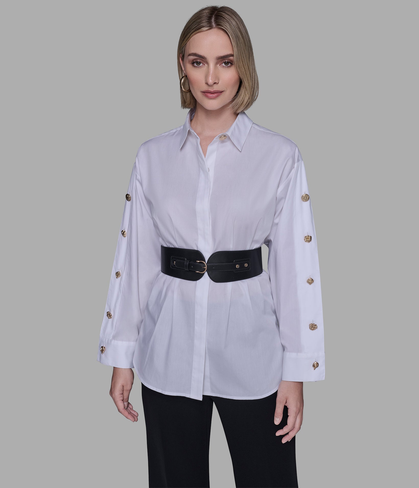 BELTED POPLIN SHIRT VIEW 4 | Women's Clothing Sale