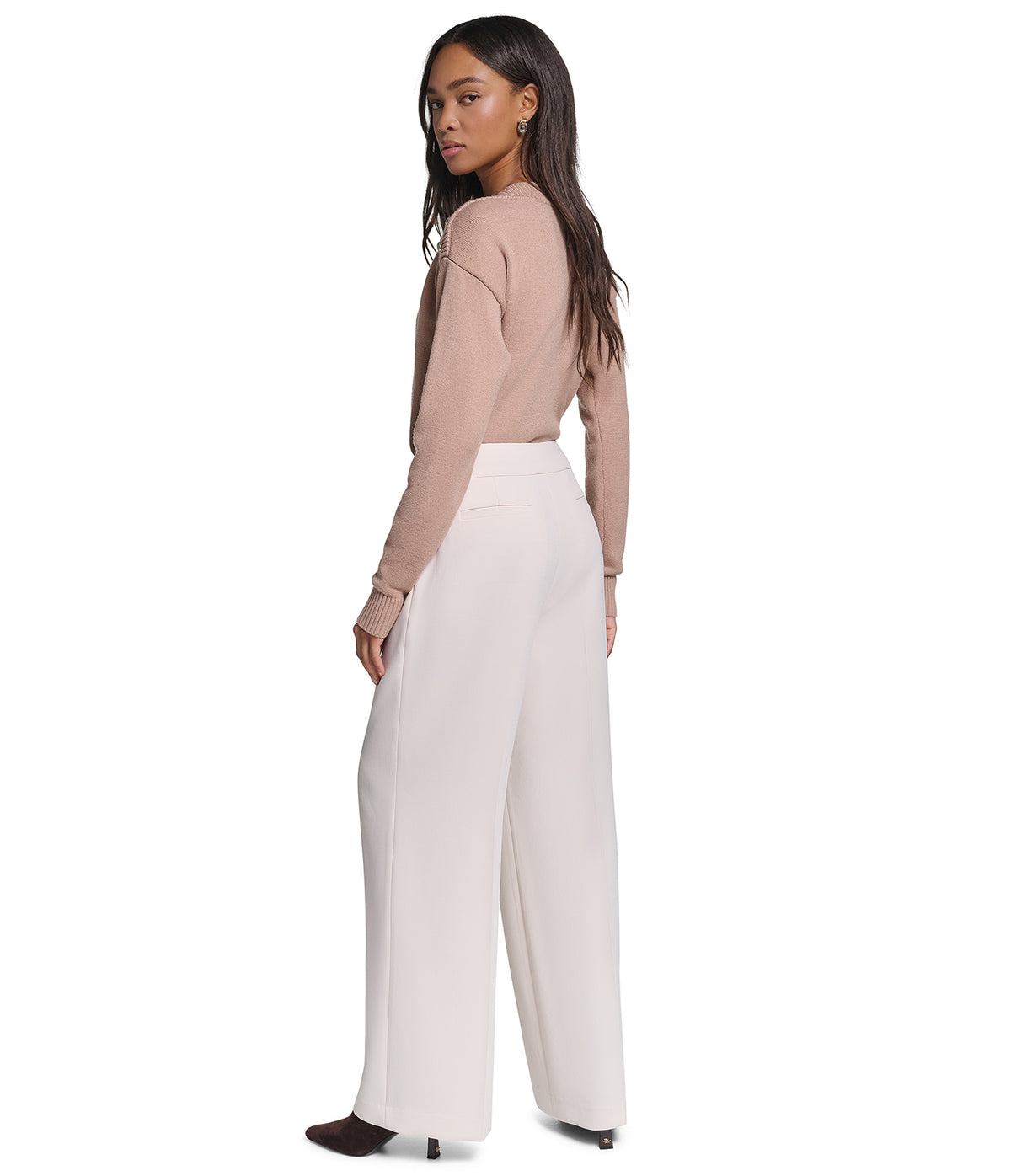 TEXTURED CREPE WIDE LEG PANT VIEW 6