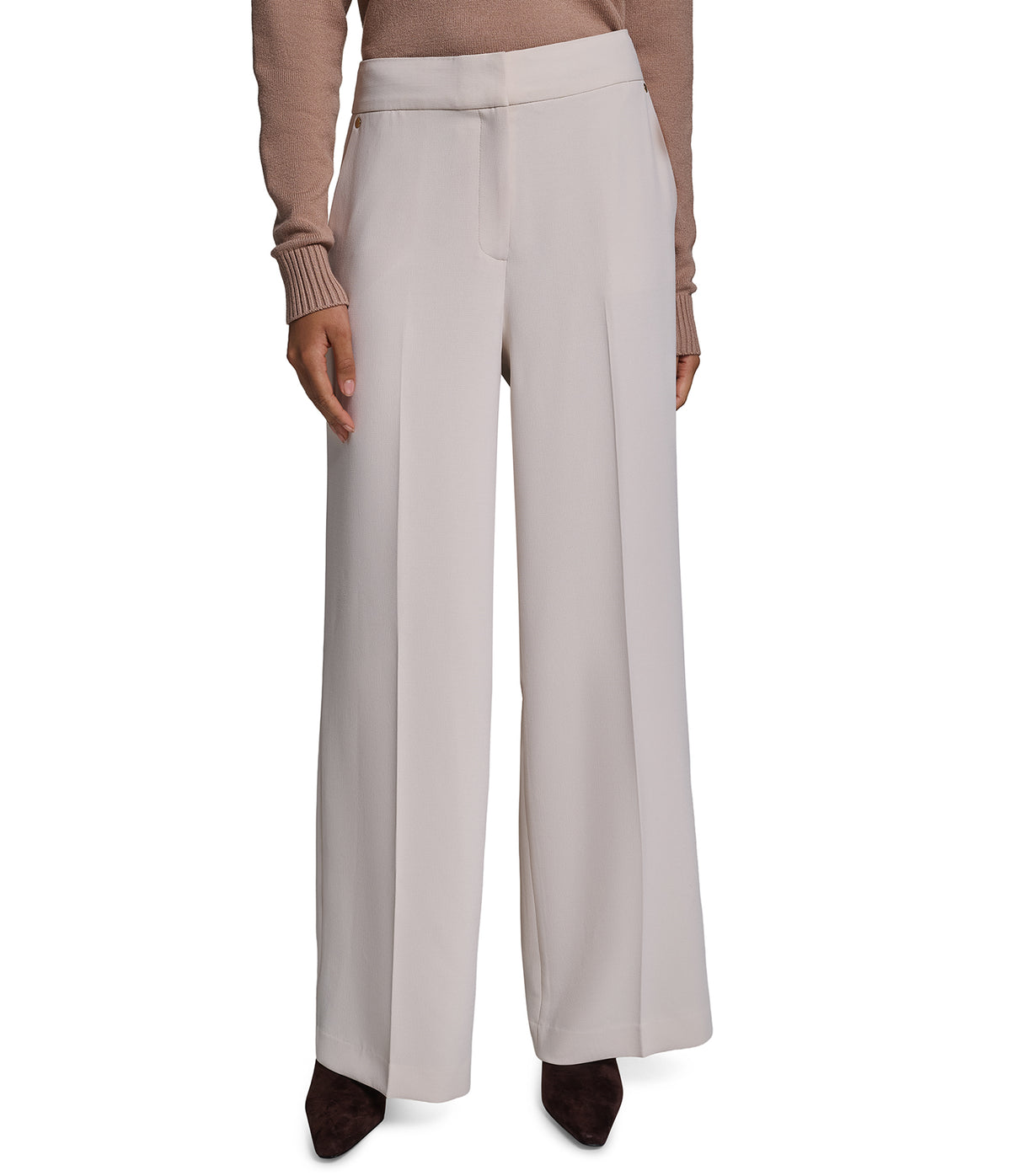 TEXTURED CREPE WIDE LEG PANT View 2 | Products