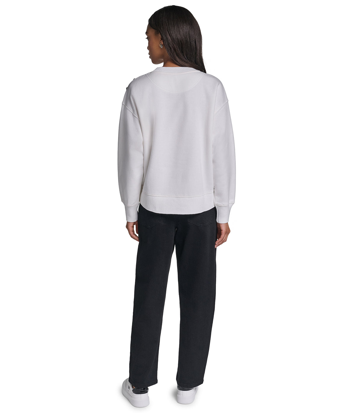 LONG SLEEVE PATCH SWEATSHIRT WITH BUTTONS VIEW 6