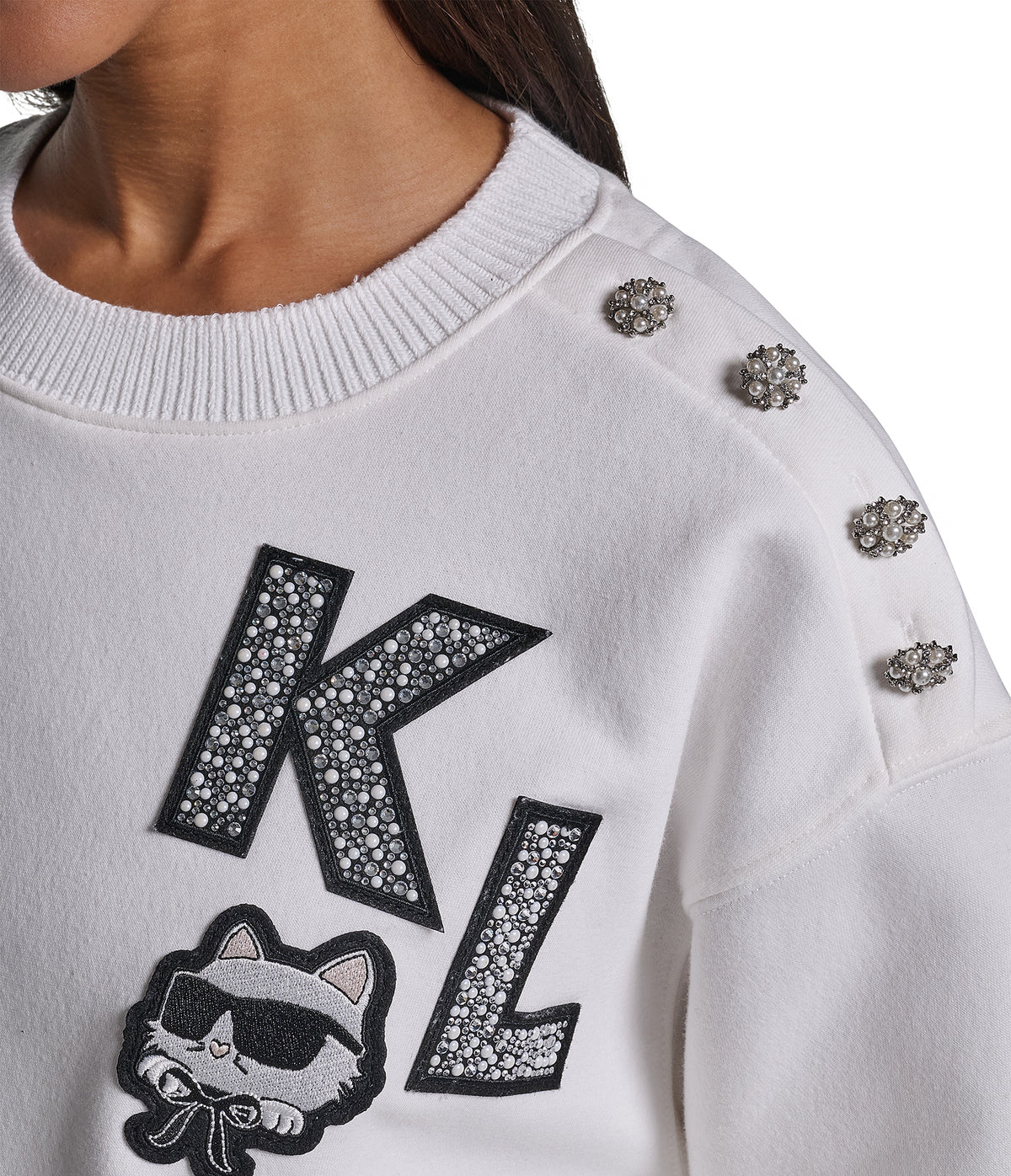 LONG SLEEVE PATCH SWEATSHIRT WITH BUTTONS VIEW 7