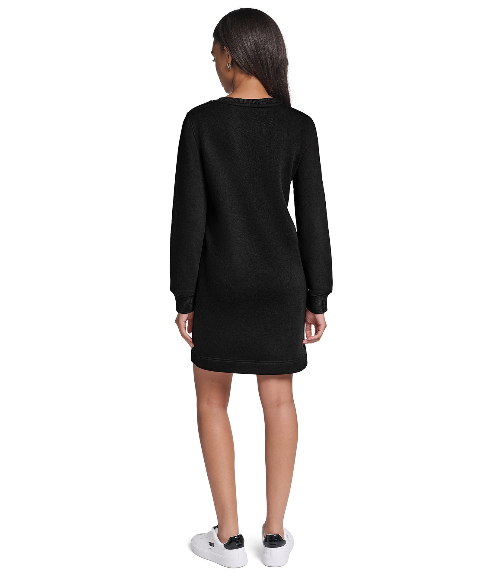LONG SLEEVE SWEATSHIRT DRESS WITH BUTTONS VIEW 3 | Women's Dresses & Jumpsuits