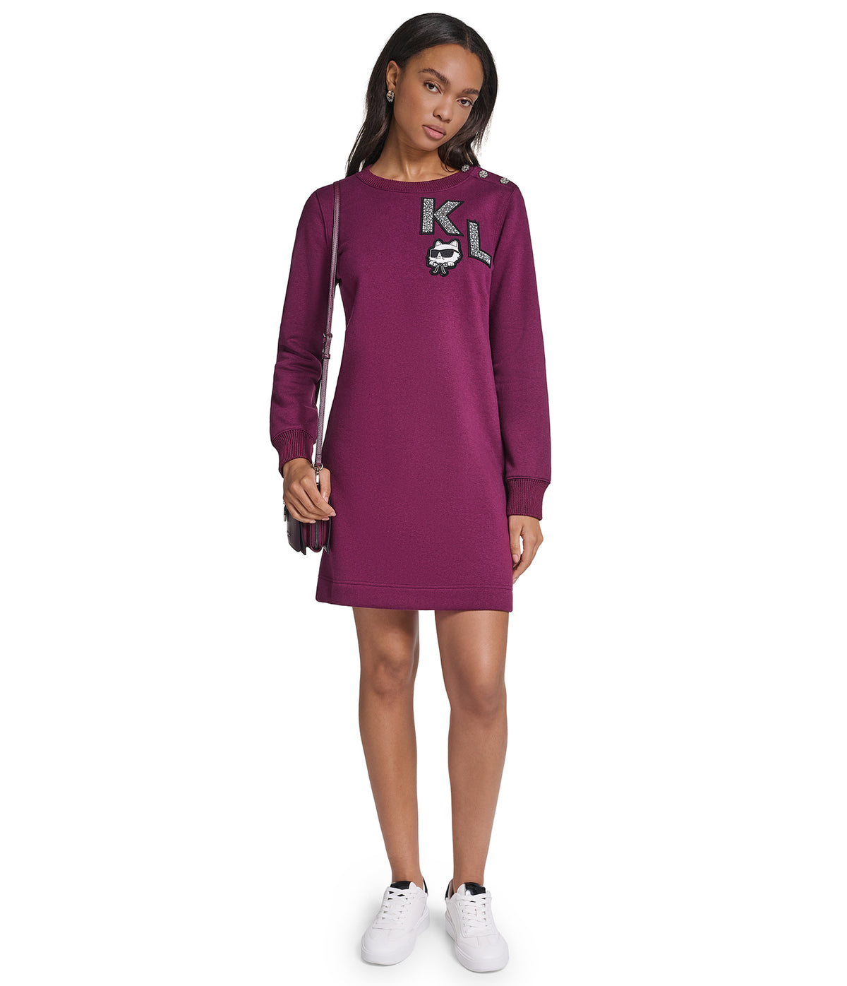 LONG SLEEVE SWEATSHIRT DRESS VIEW 5