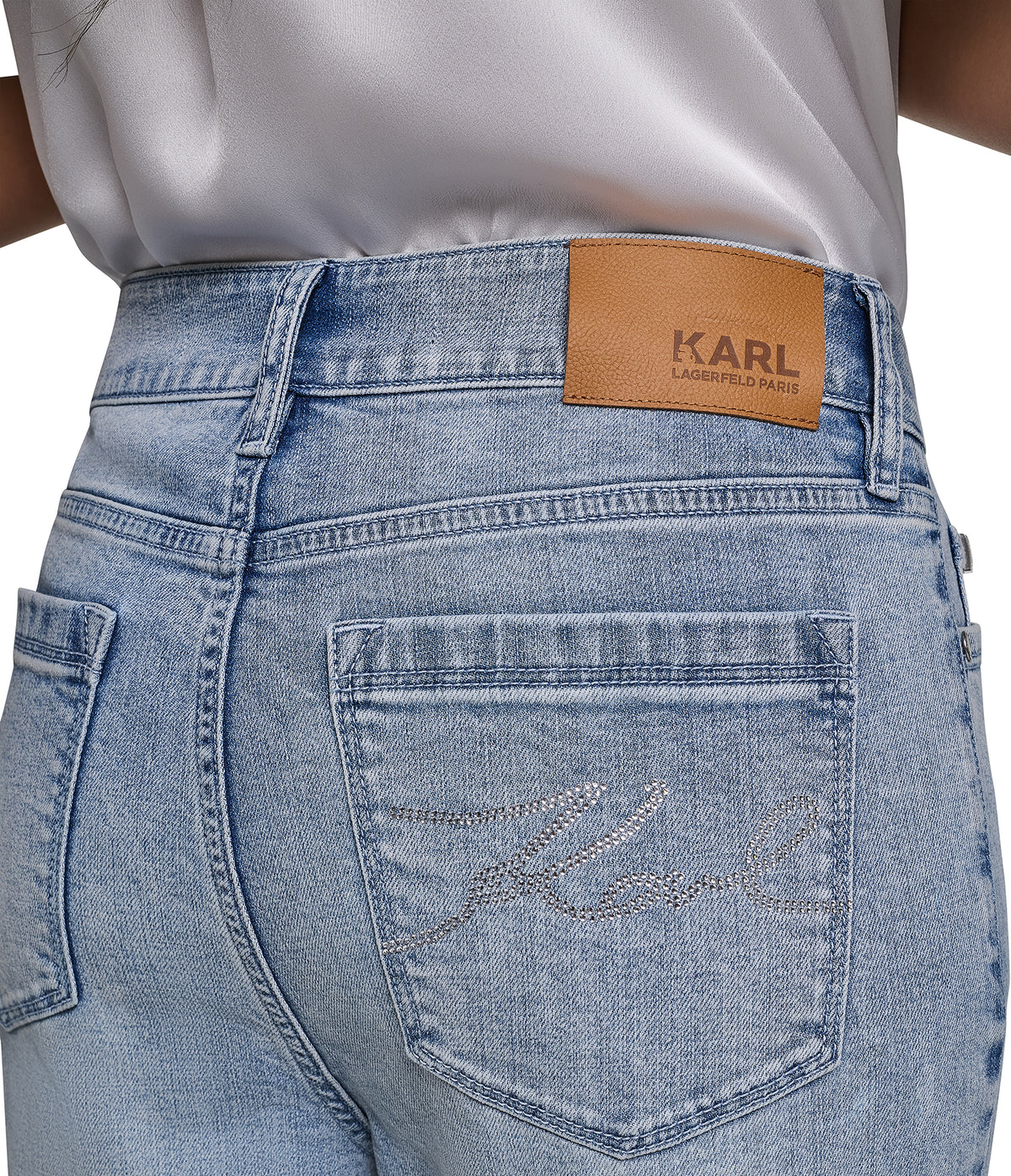 CROPPED MID-RISE CRYSTAL CUFF STRAIGHT-LEG JEAN VIEW 7