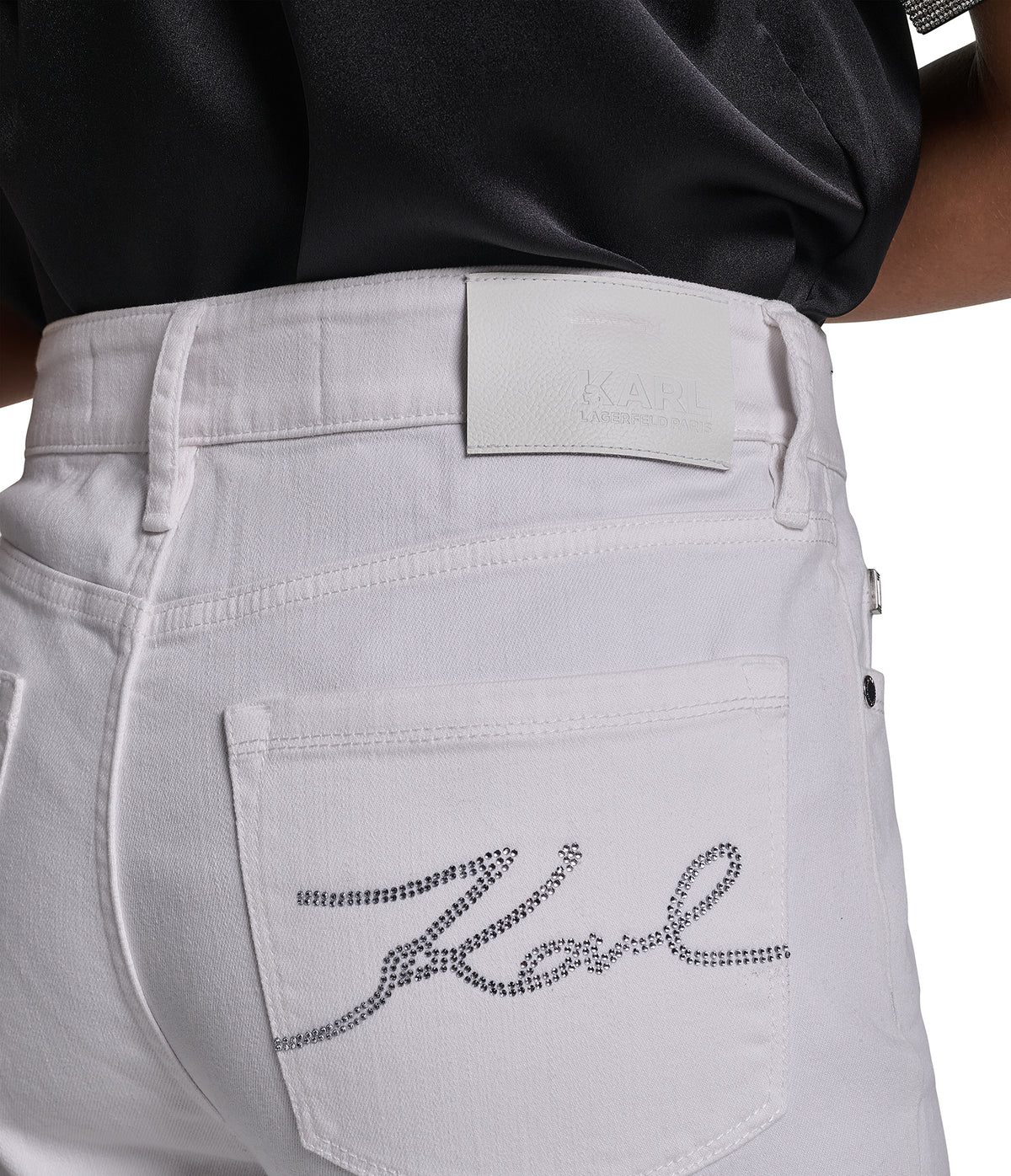 CROPPED MID-RISE COTTON-BLEND CRYSTAL CUFF STRAIGHT-LEG JEAN VIEW 7 | Women's Denim