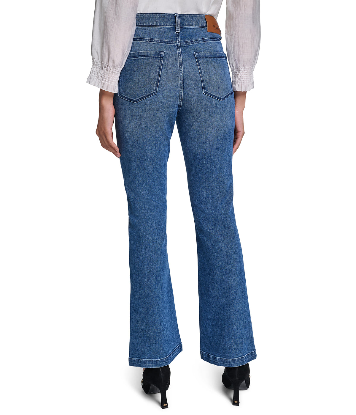 MID-RISE COTTON-BLEND SAILOR POCKET FLARE JEAN VIEW 3 | Women's Denim