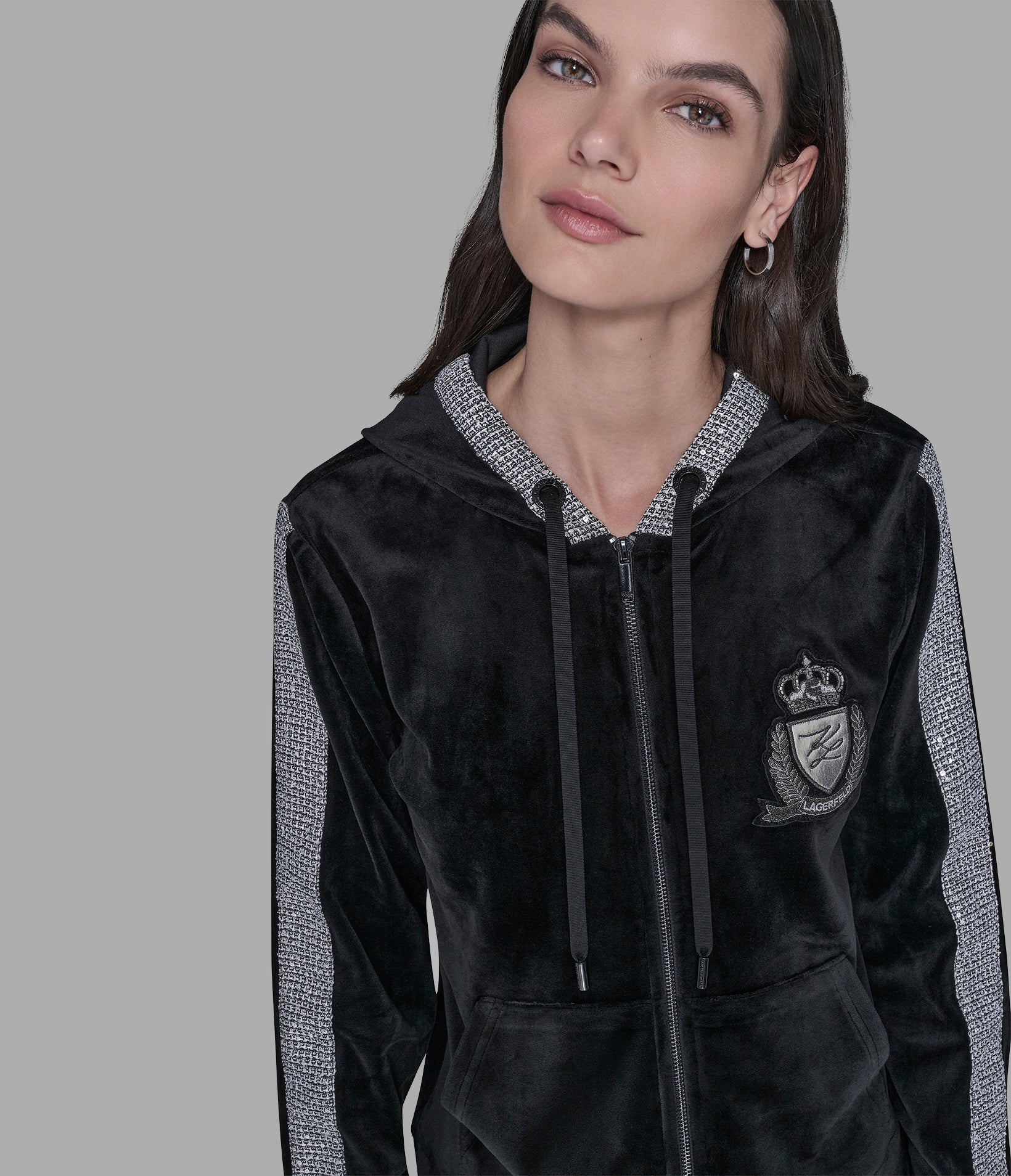 CO-ORD VELOUR RHINESTONE TRACK JACKET VIEW 6 | Women's Athleisure & Activewear