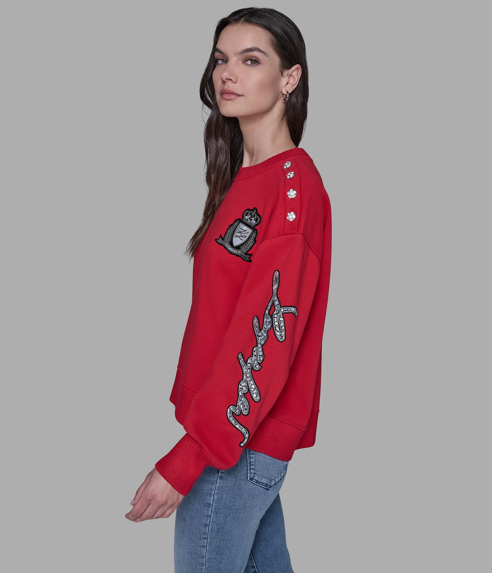 PATCH SWEATSHIRT WITH BUTTONS View 1 | Products
