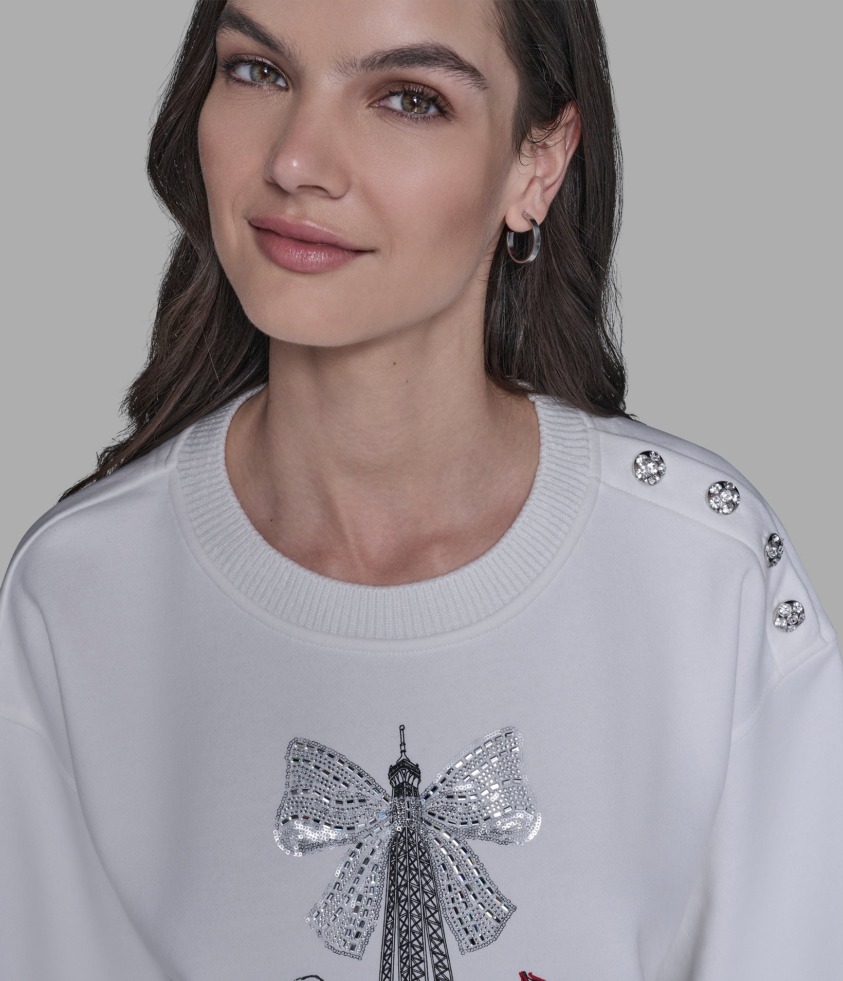 EIFFEL TOWER BOW SWEATSHIRT WITH BUTTONS VIEW 5