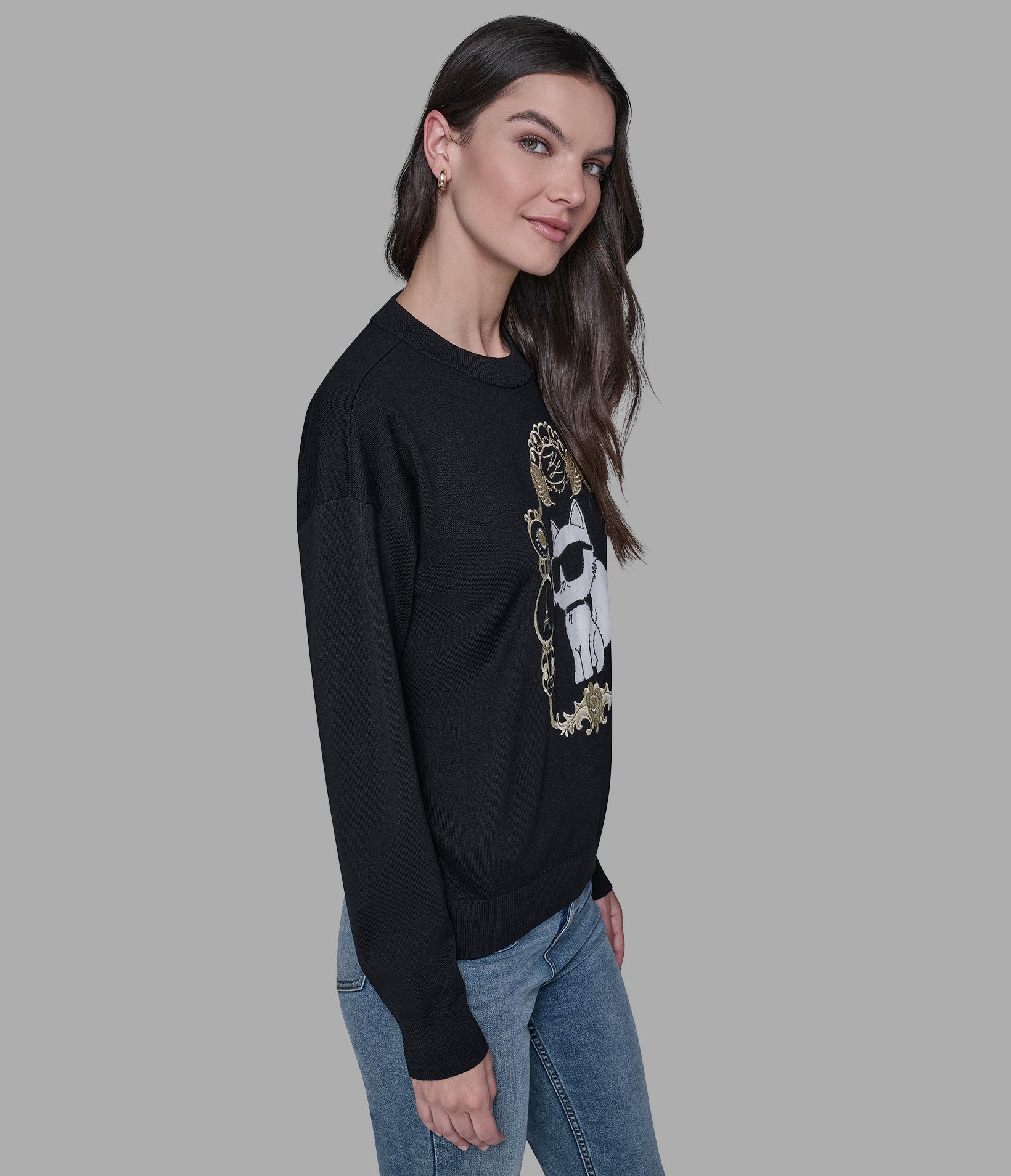 Rococo Choupette Sweater | Sweaters & Tops | Karl Lagerfeld Paris
