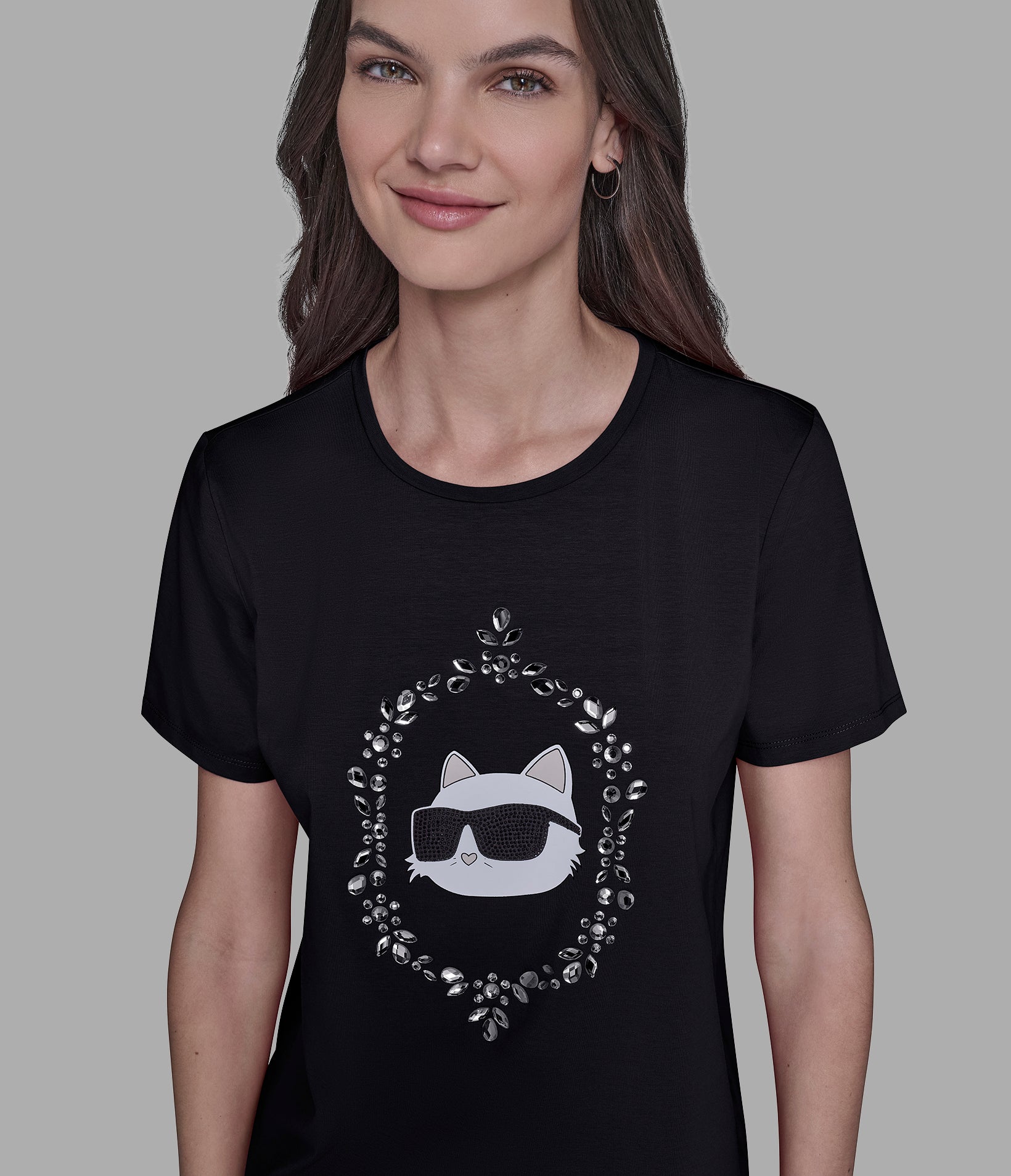 Choupette Frame Tee | Tees & Tanks | Karl Lagerfeld Paris