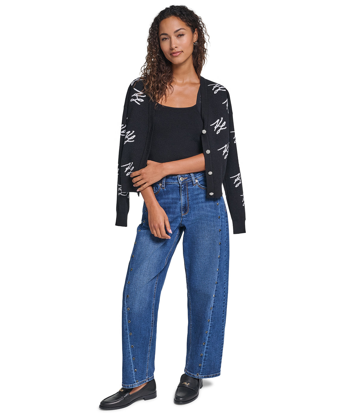 KL SCRIPTED LOGO PRINT CARDIGAN VIEW 6