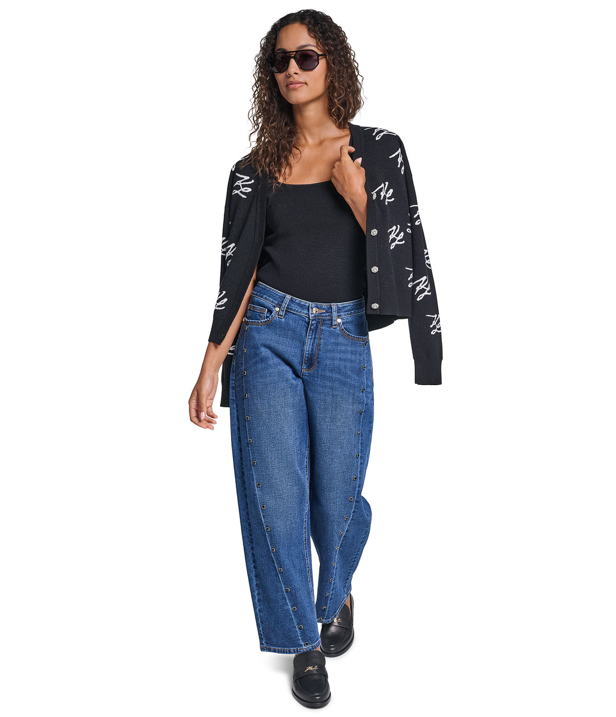 KL SCRIPTED LOGO PRINT CARDIGAN VIEW 4