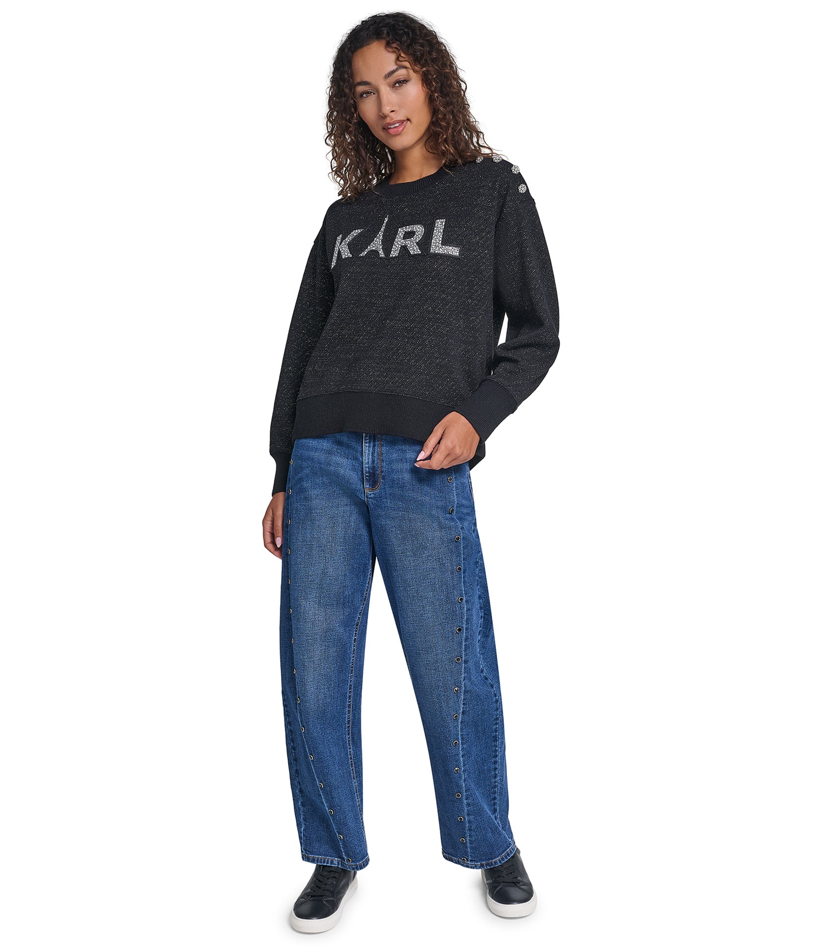 KARL LOGO SWEATSHIRT WITH BUTTONS VIEW 5
