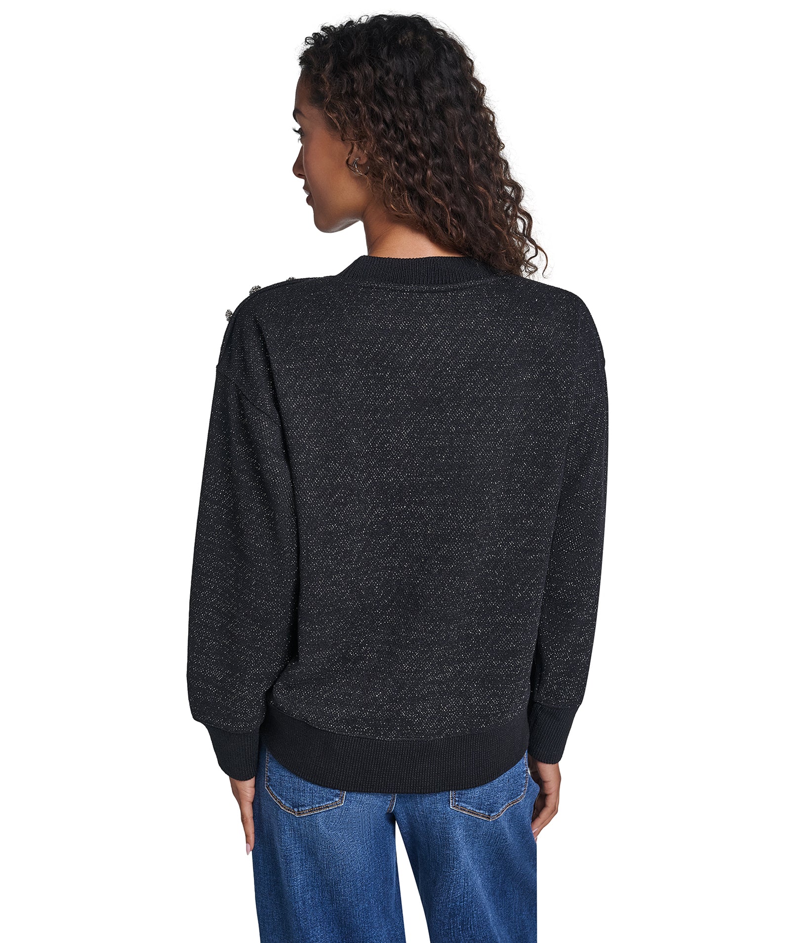 KARL LOGO SWEATSHIRT WITH BUTTONS VIEW 2