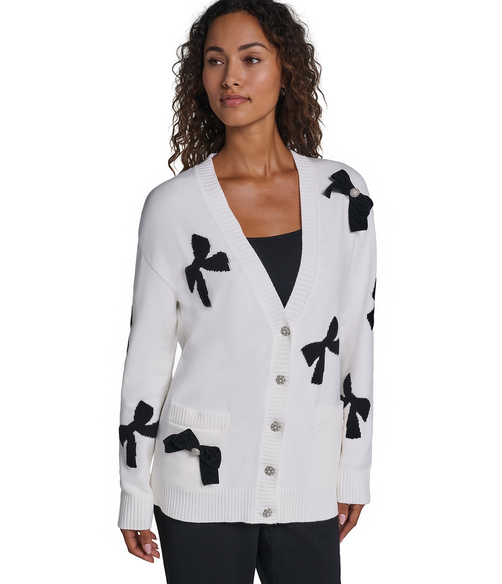 3D BOW SWEATER CARDIGAN VIEW 1