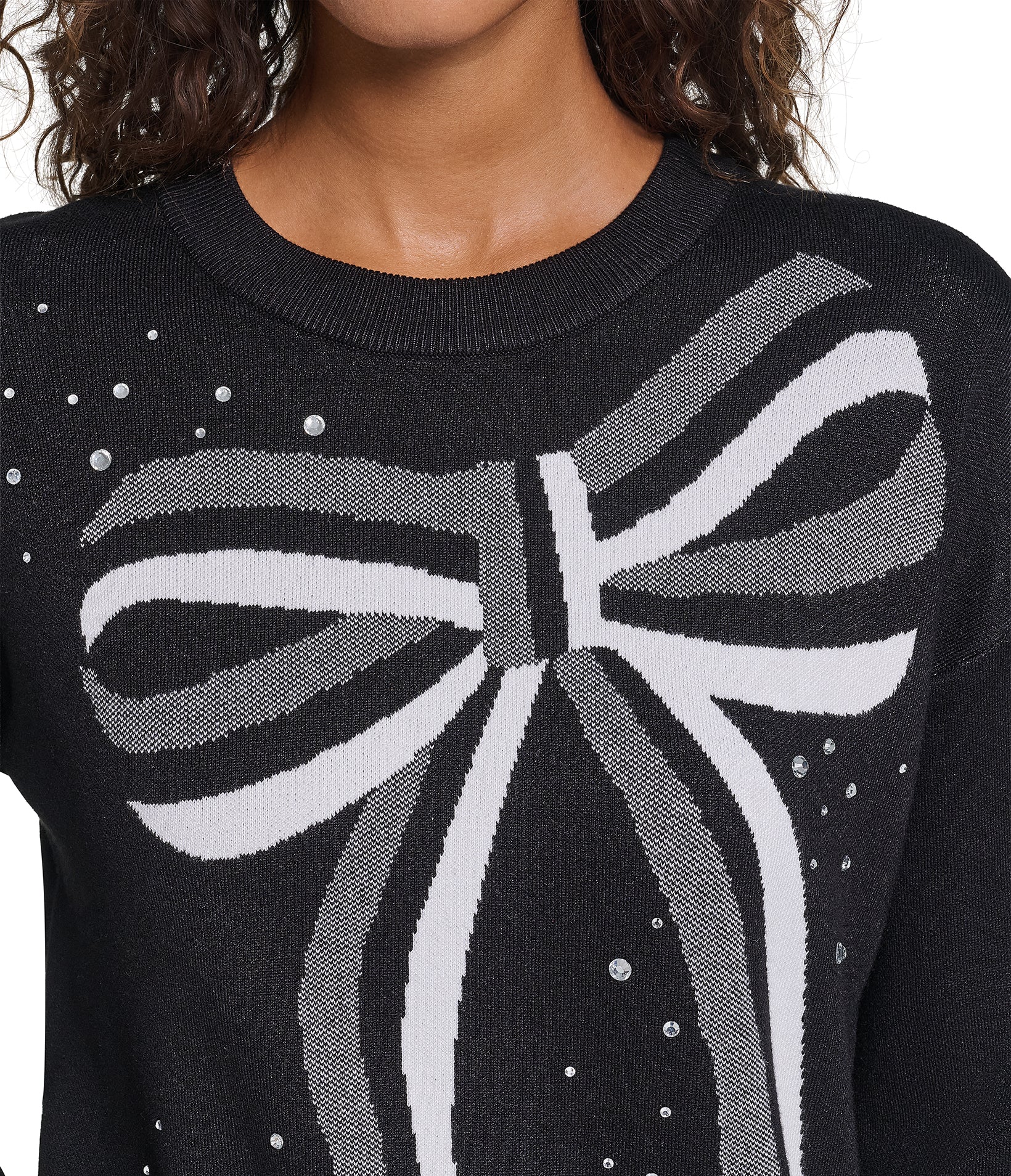 EMBELLESHED BOW PRINT SWEATER VIEW 7