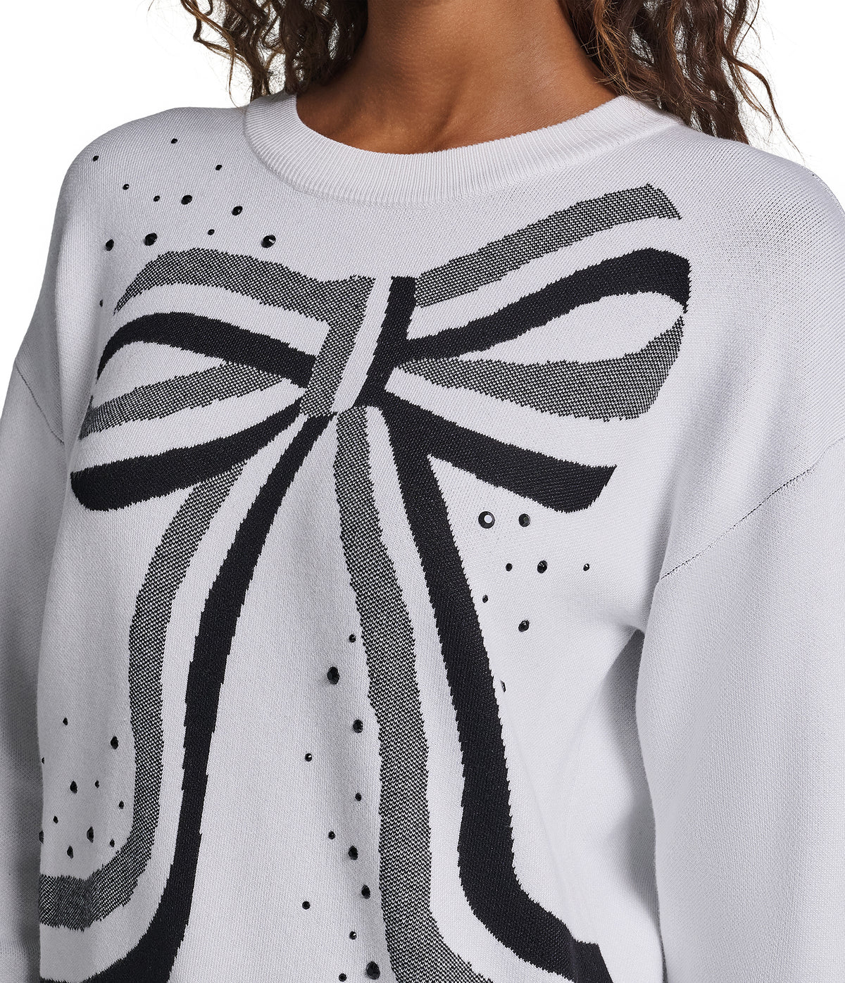 EMBELLESHED BOW PRINT SWEATER VIEW 7