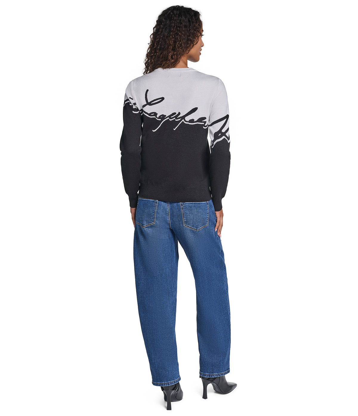 TWO TONED KARL SCRIPT SWEATER VIEW 6
