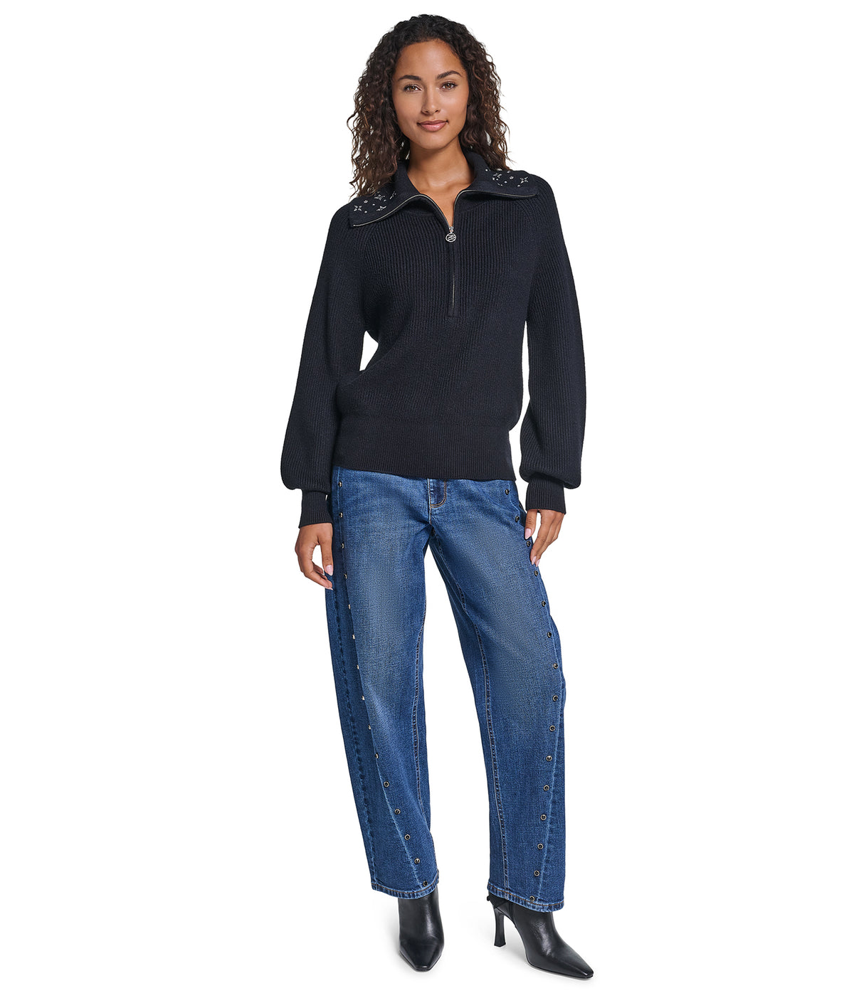 SPARKLE HALF ZIP SWEATER VIEW 4