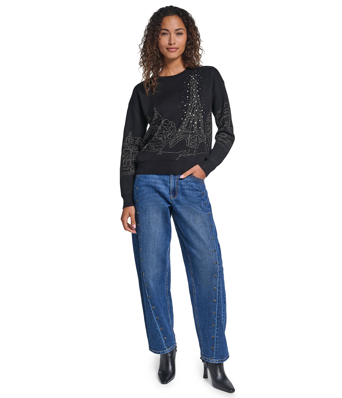 EMBELLISHED PARIS SWEATER VIEW 5
