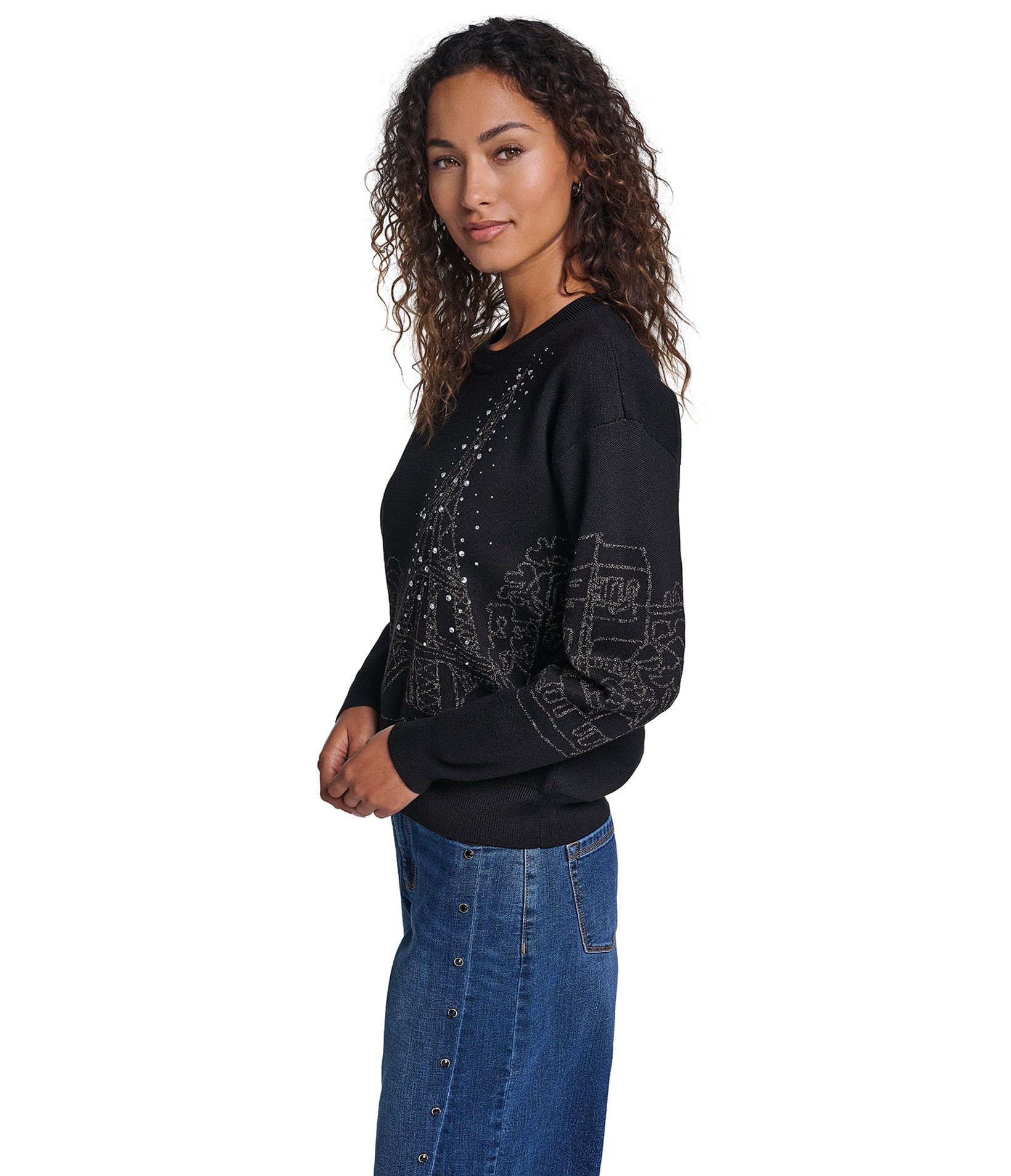 EMBELLISHED PARIS SWEATER VIEW 3