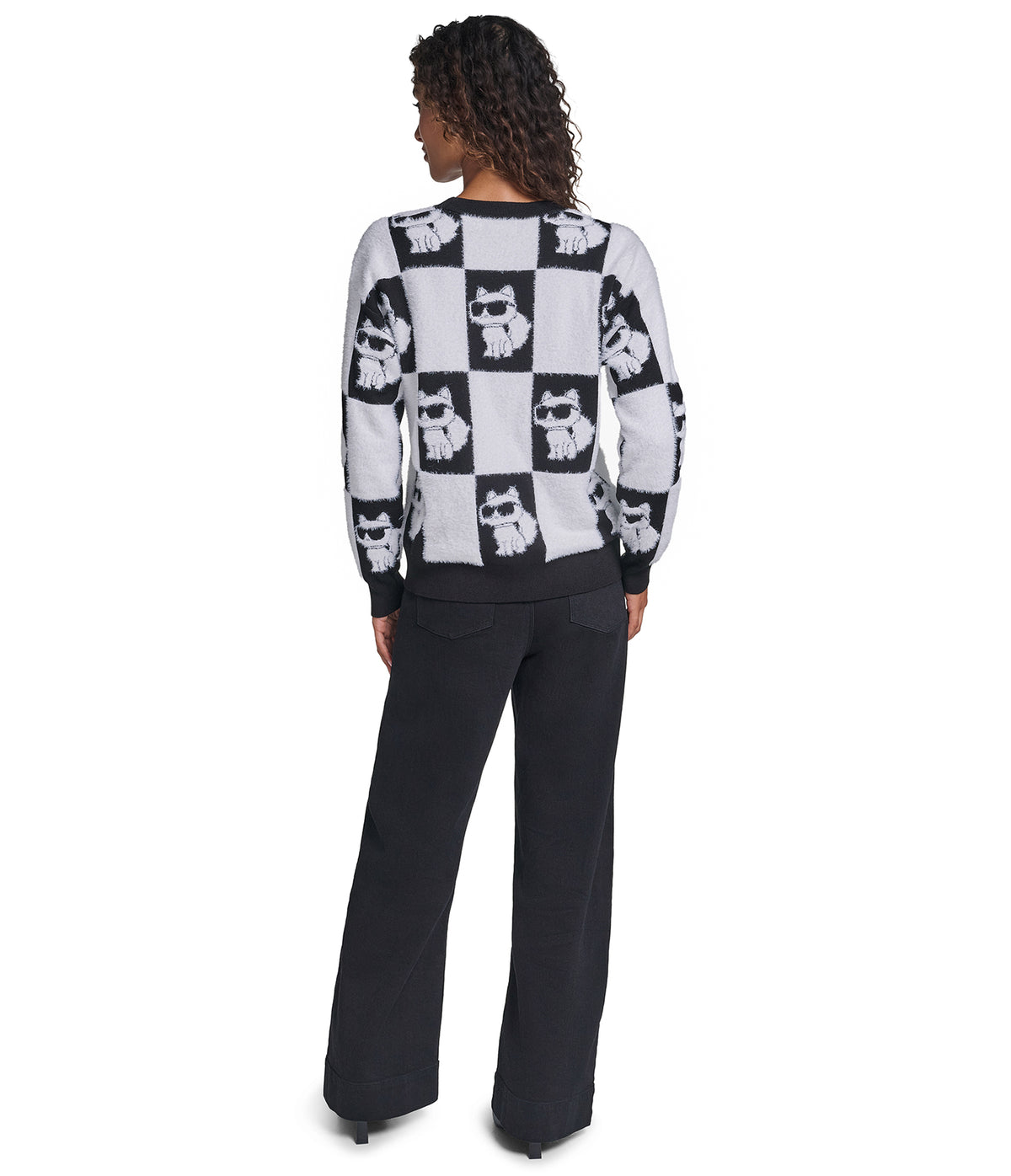 CHECKERED PRINT CHOUPETTE SWEATER VIEW 6