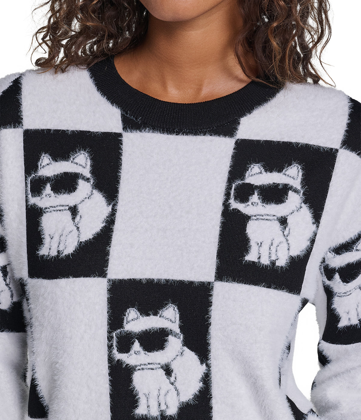 CHECKERED PRINT CHOUPETTE SWEATER VIEW 7