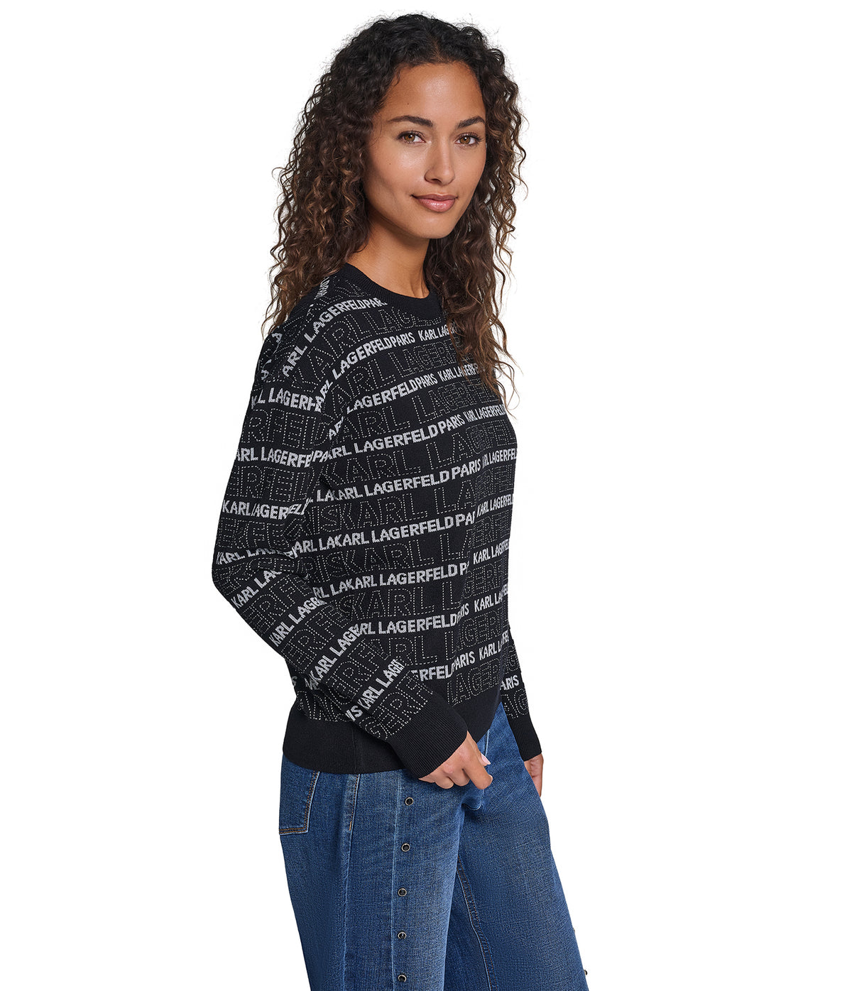 LONG SLEEVE LOGO PRINT SWEATER VIEW 3