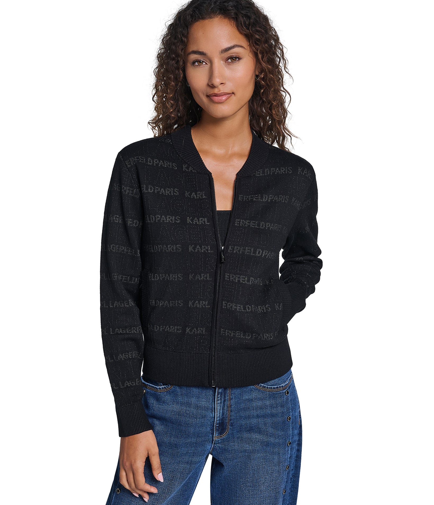 LOGO TAPE SWEATER JACKET VIEW 1