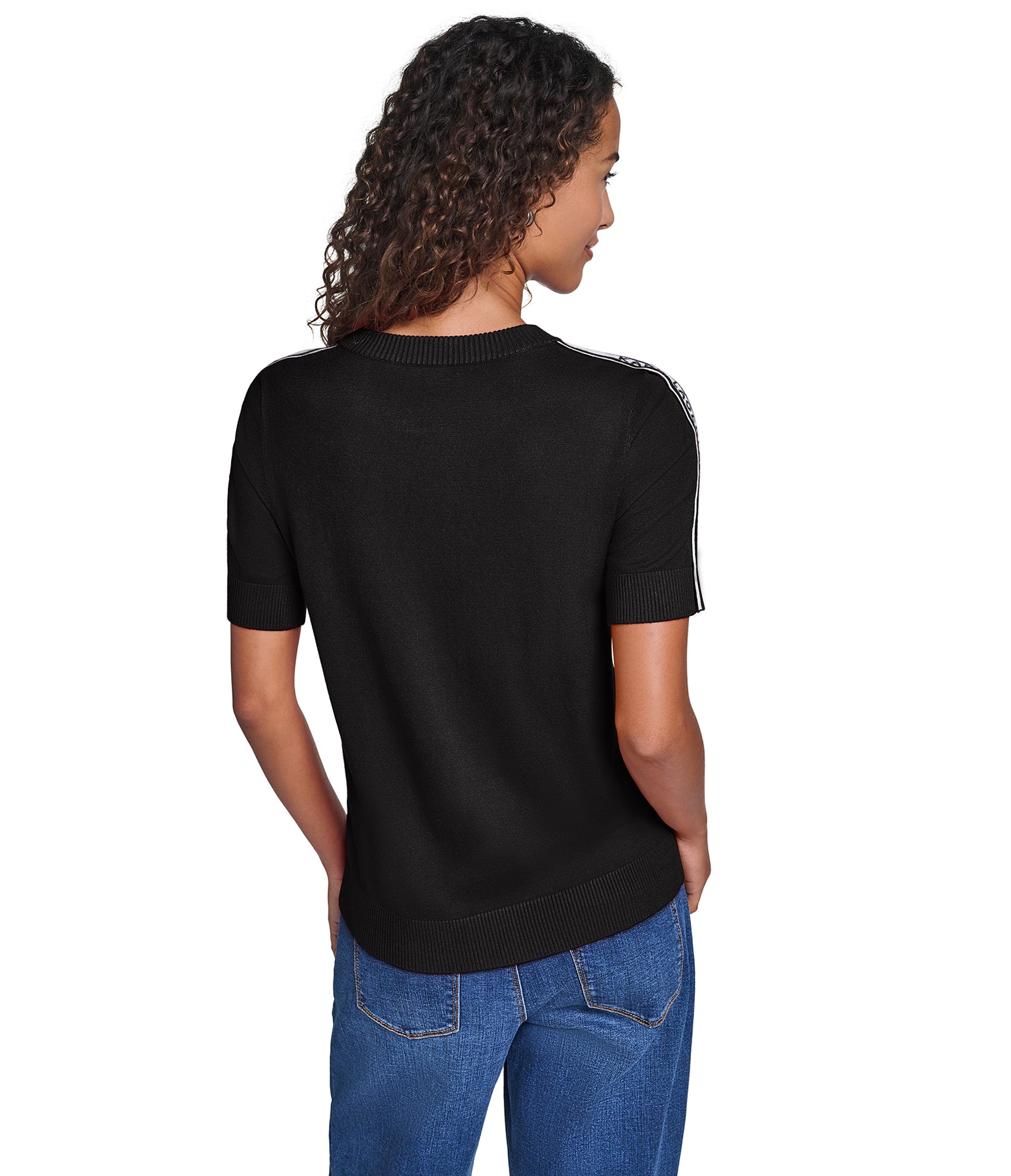 SHORT SLEEVE LOGO TAPE SWEATER VIEW 2