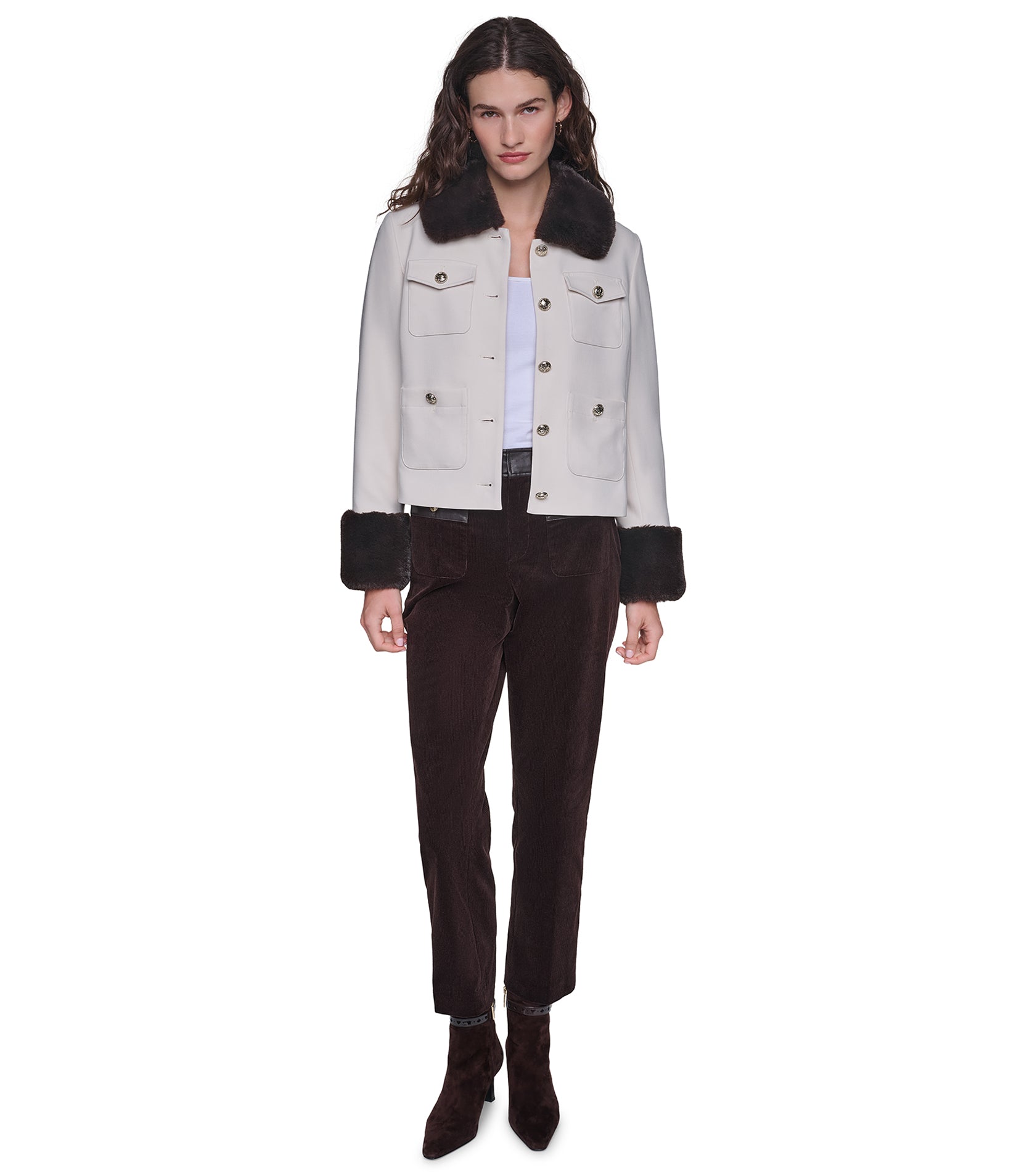 FUR COLLAR TRIM JACKET VIEW 5