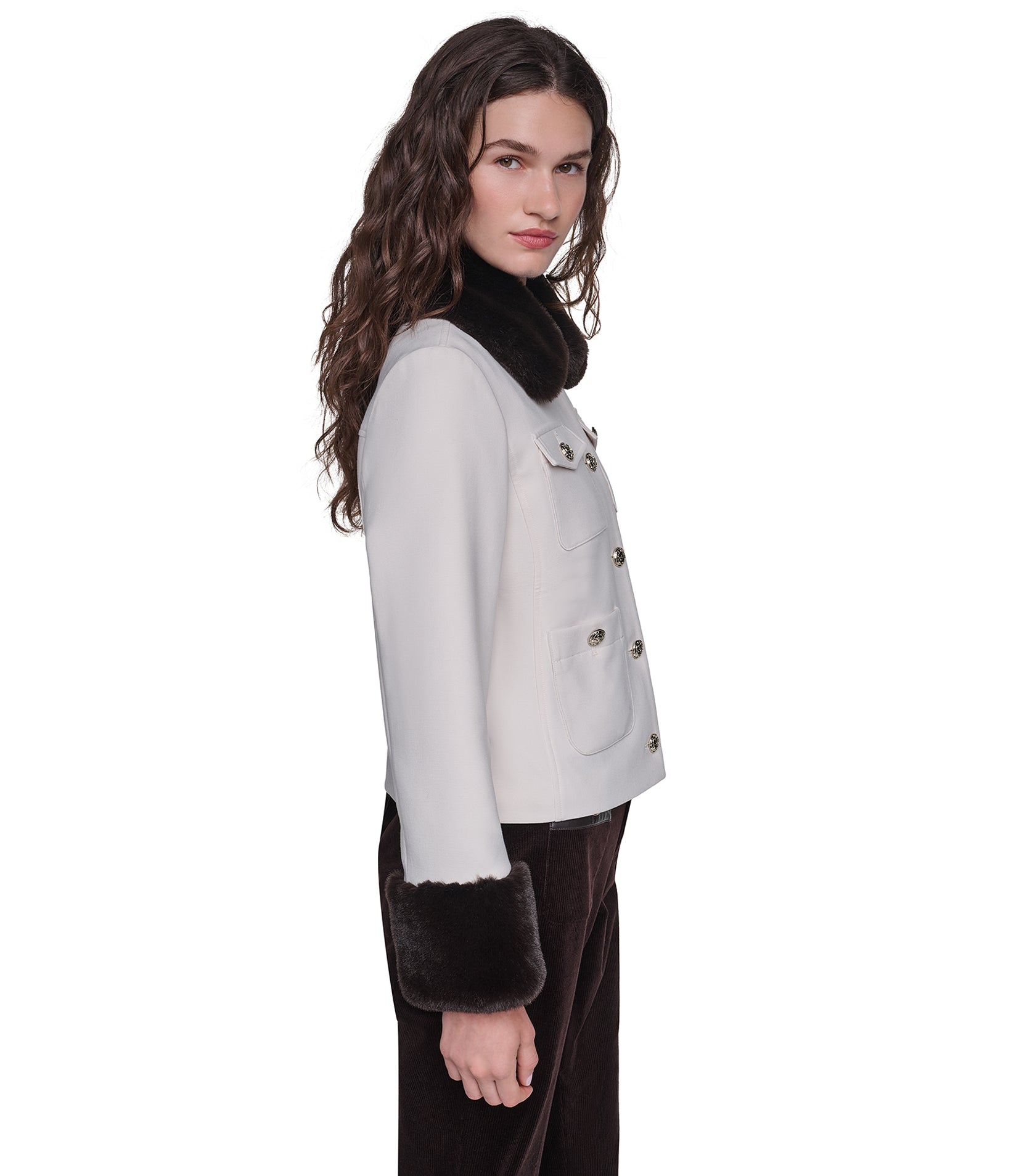 FUR COLLAR TRIM JACKET VIEW 4