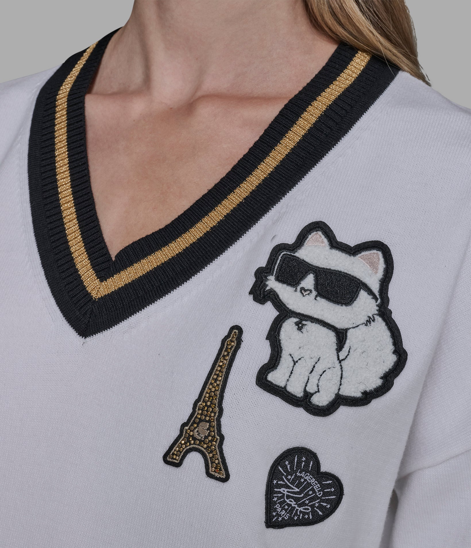 VARSITY SWEATER WITH PATCHES VIEW 6