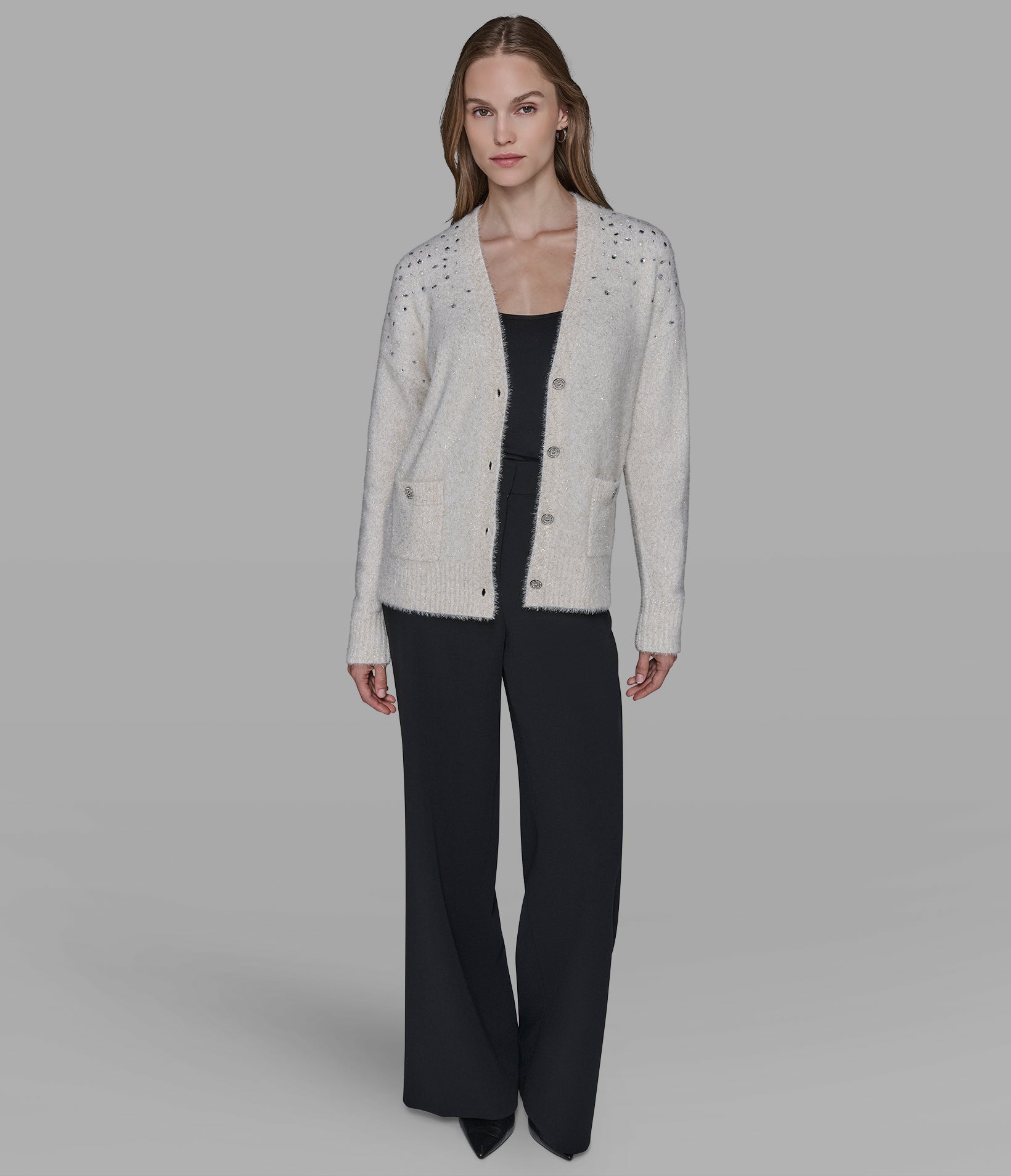 EMBELLISHED CARDIGAN WITH POCKETS VIEW 3