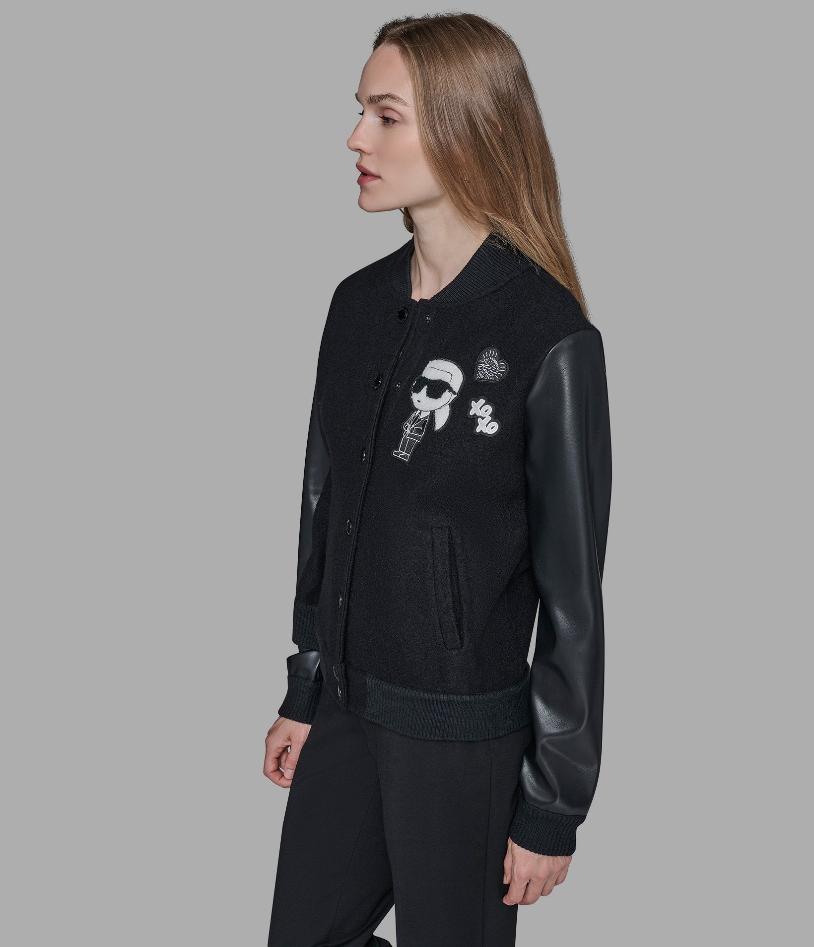 KARL VARSITY JACKET VIEW 4 | Jackets & Coats