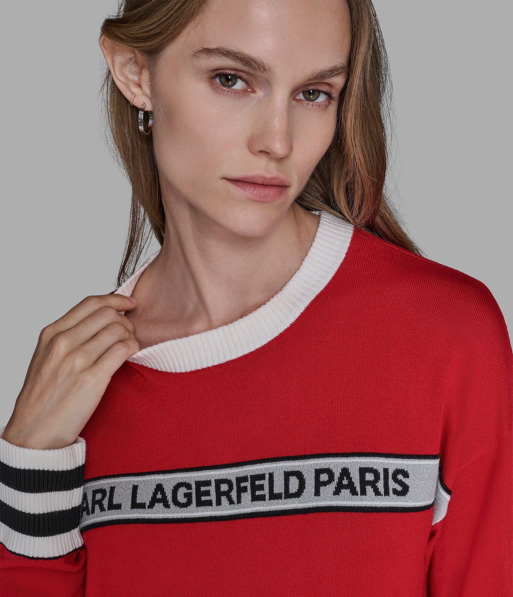STRIPE LOGO SWEATER VIEW 5 | Women's Sale