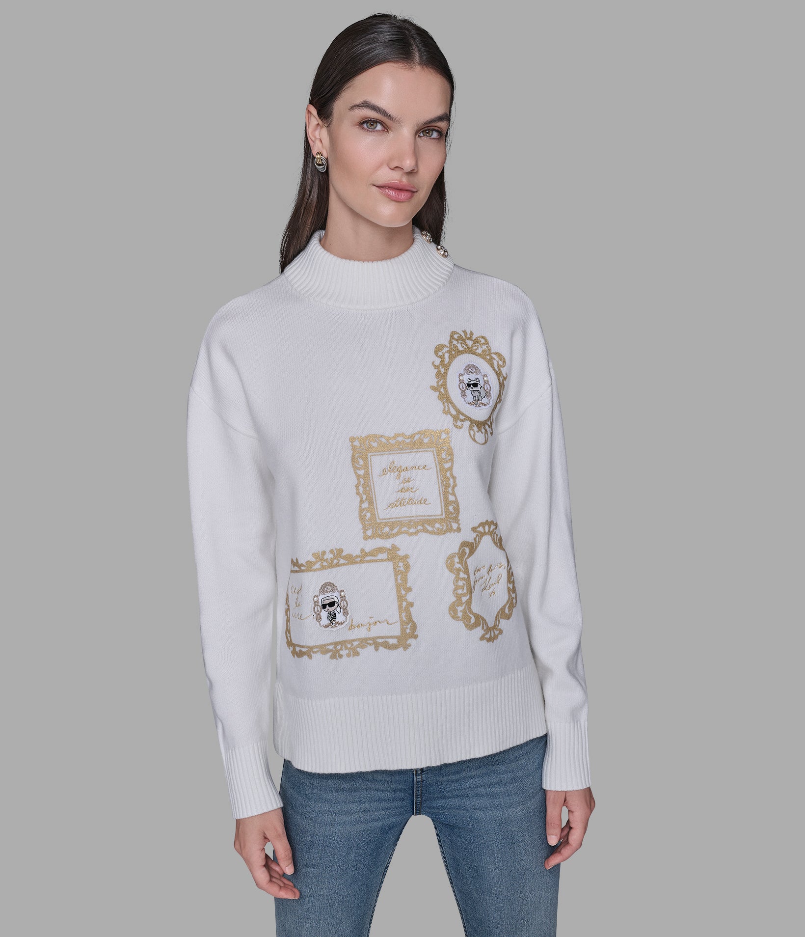 KARL AND CHOUPETTE FRAME SWEATER View 1 | Products