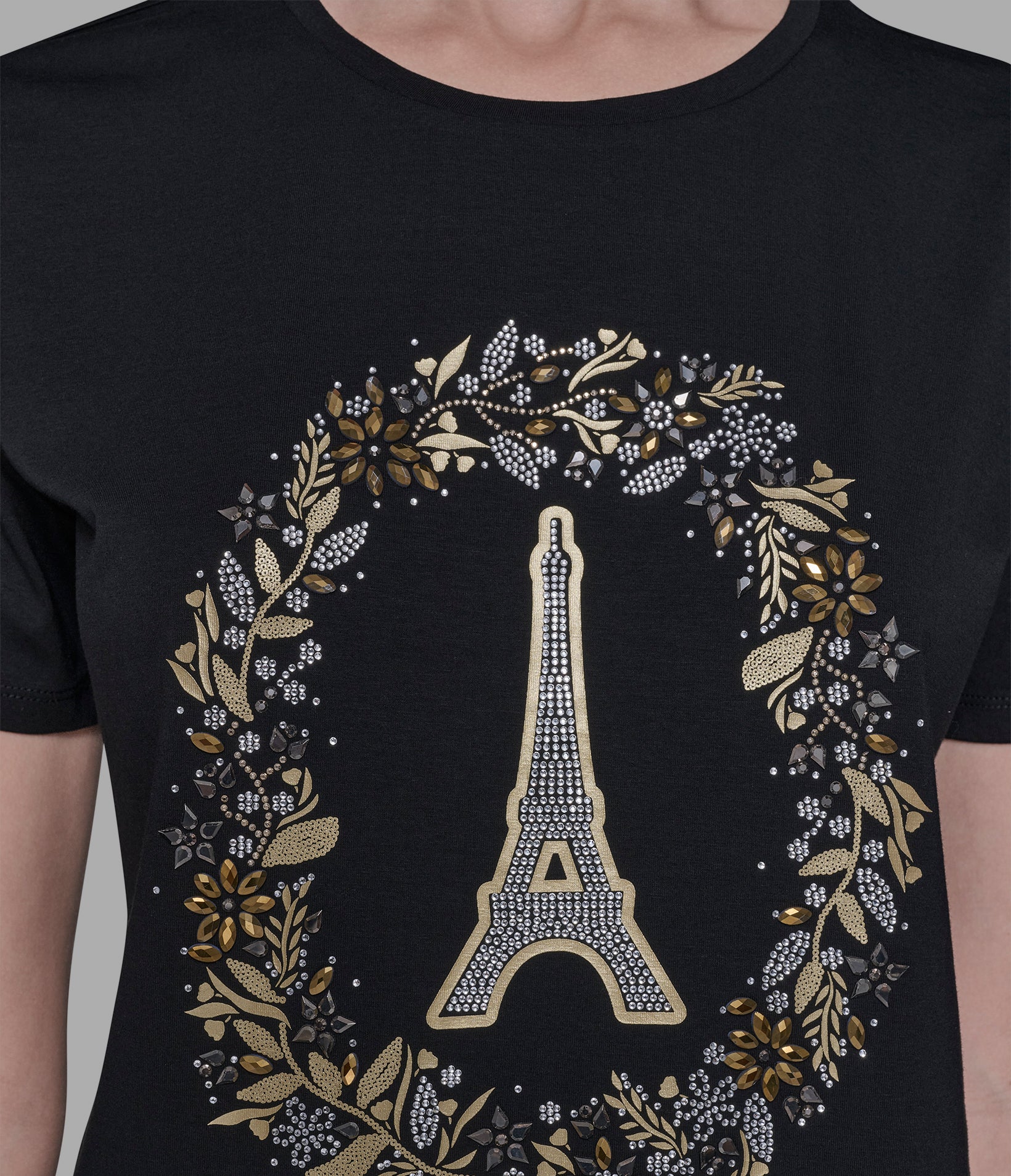 EMBELLISHED EIFFEL TOWER TEE VIEW 6
