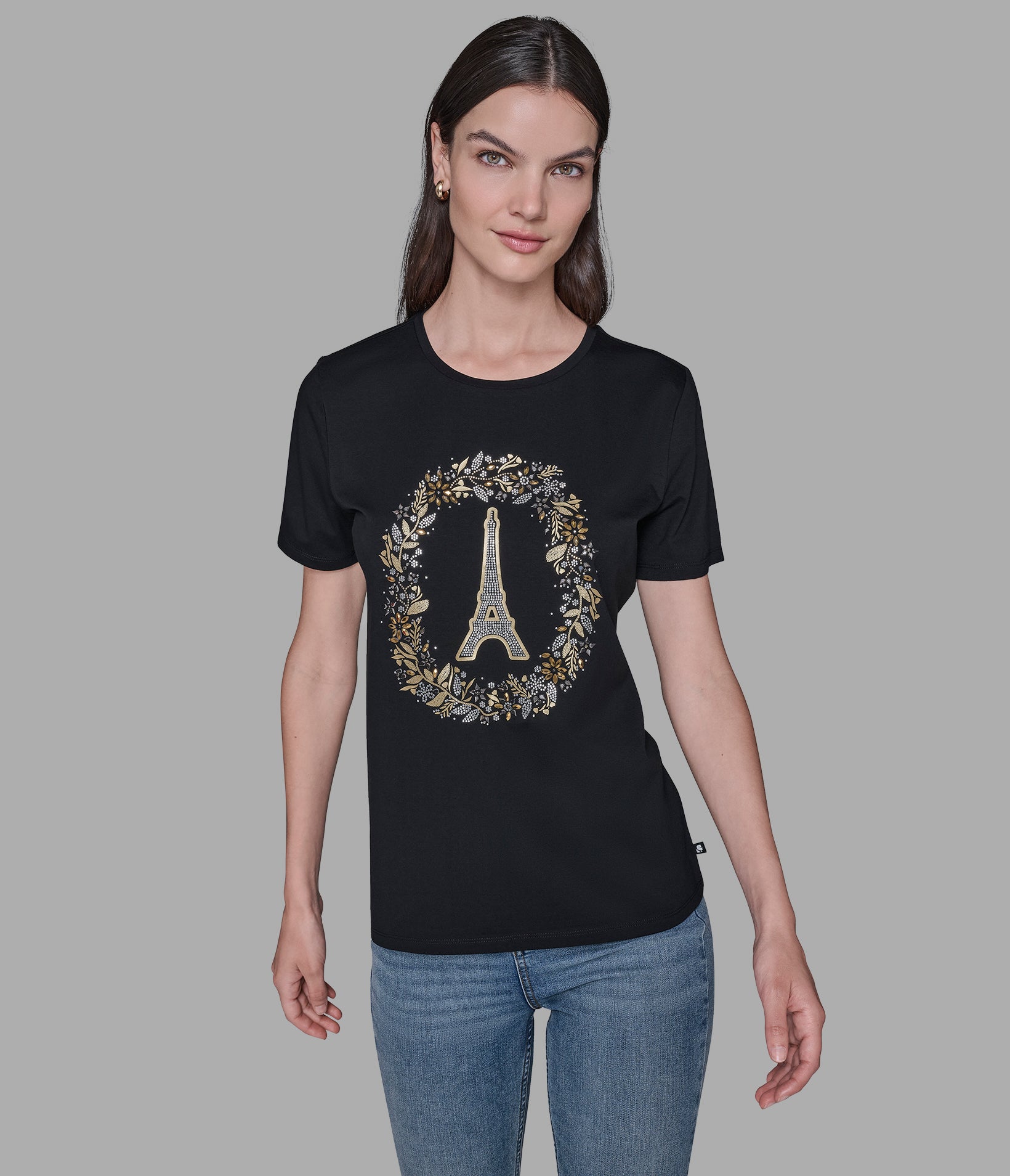 EMBELLISHED EIFFEL TOWER TEE VIEW 4