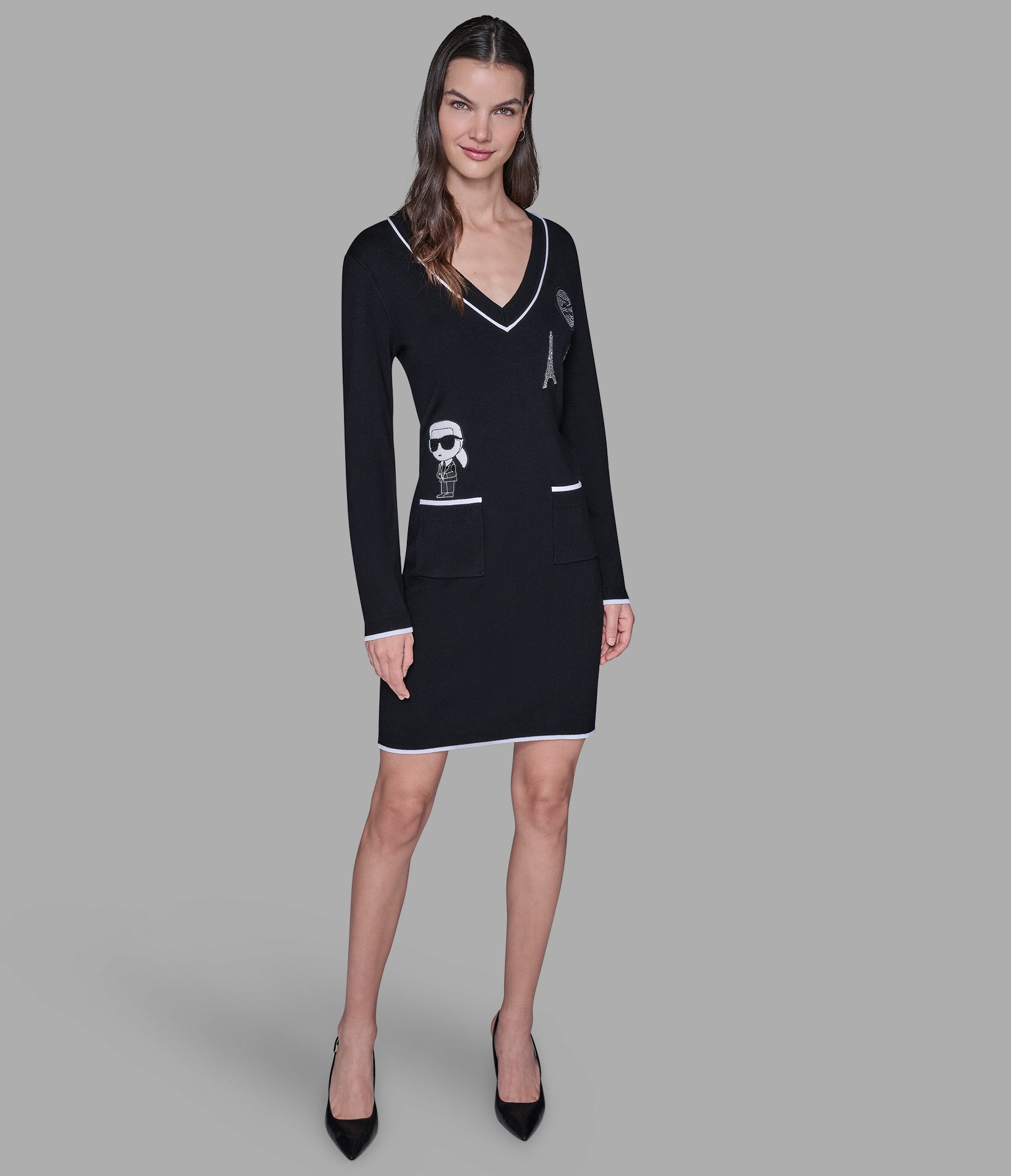SWEATER DRESS WITH PATCH View 1 | Women's Sale