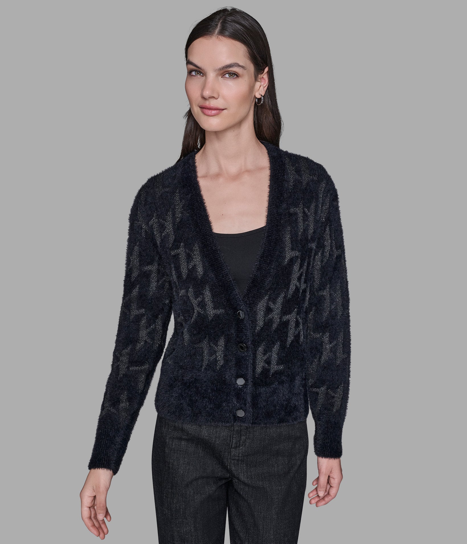 FUZZY KL CARDIGAN View 1 | Women's Clothing