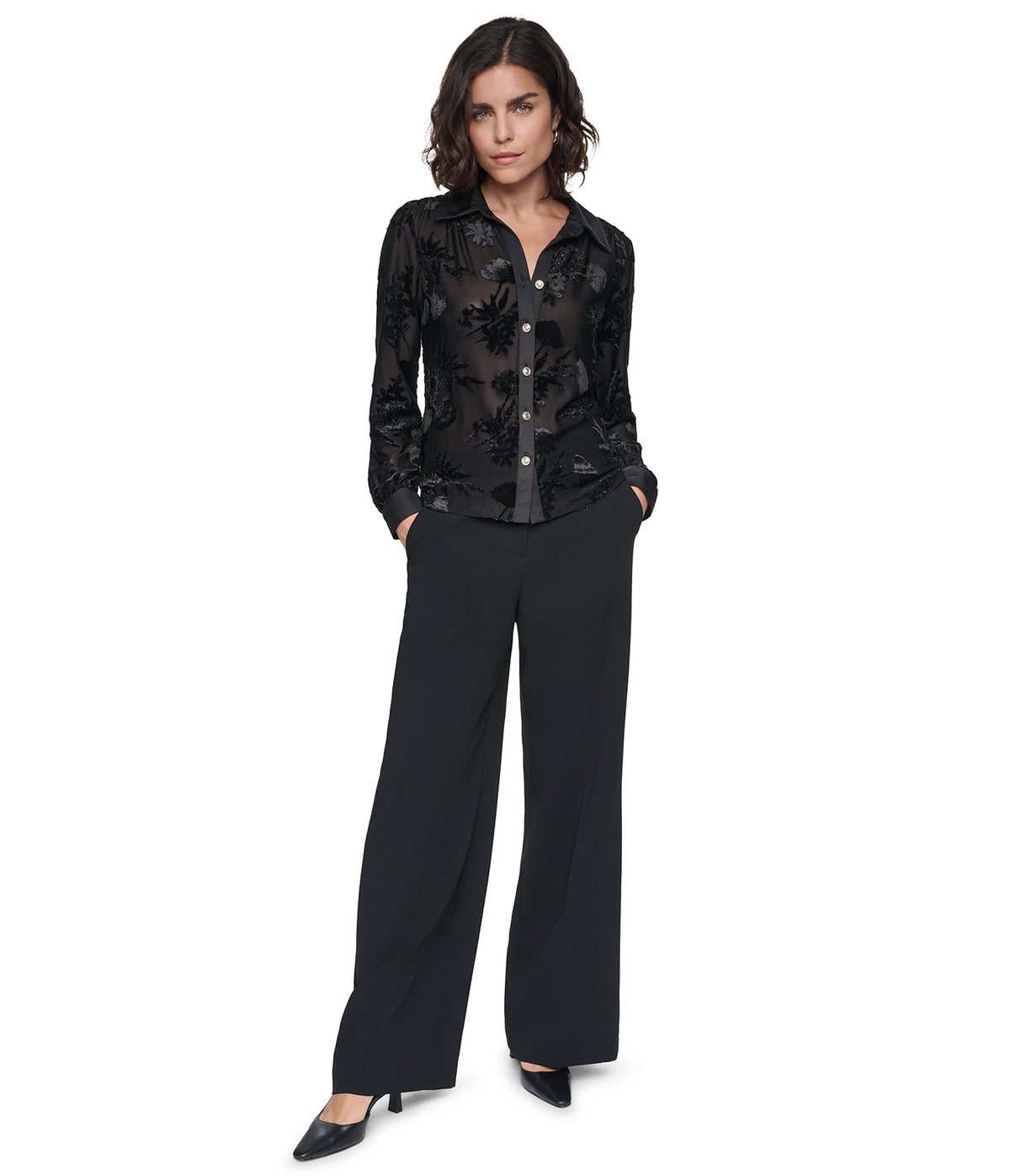 LONG SLEEVE KNIT BUTTON DOWN VIEW 4