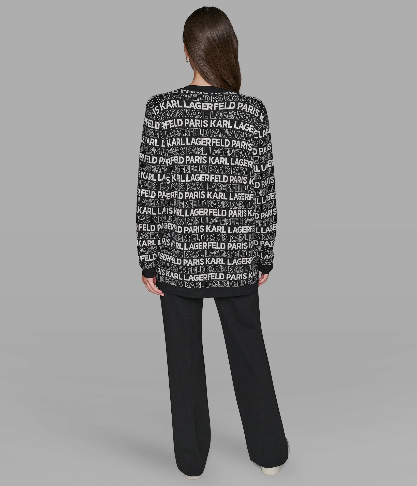 Long Logo Cardigan | Sweaters & Tops | Karl Lagerfeld Paris