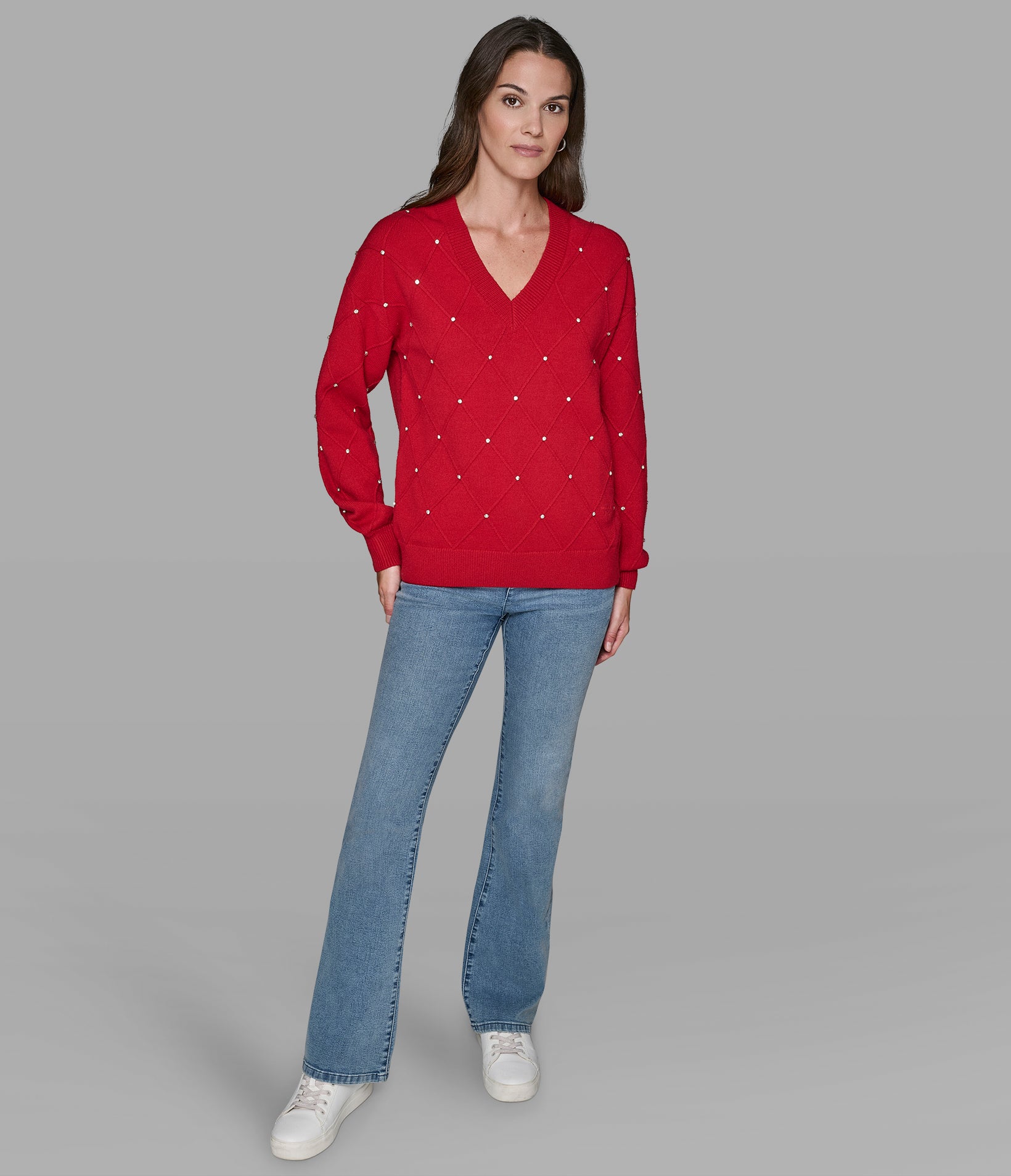 PEARL V-NECK SWEATER VIEW 4 | Valentine's Day Shop