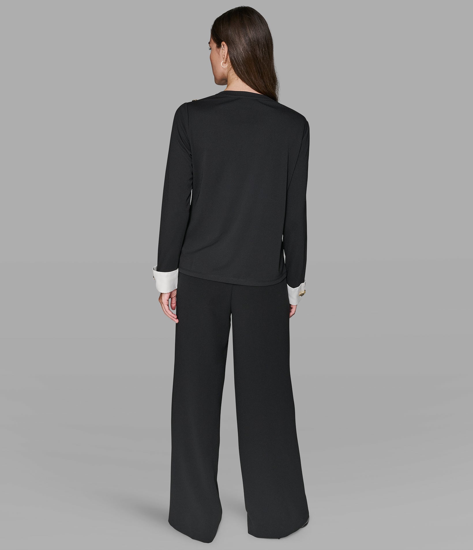 KNIT TOP WITH FLORAL BUTTONS View 2 | Women's Clothing Sale