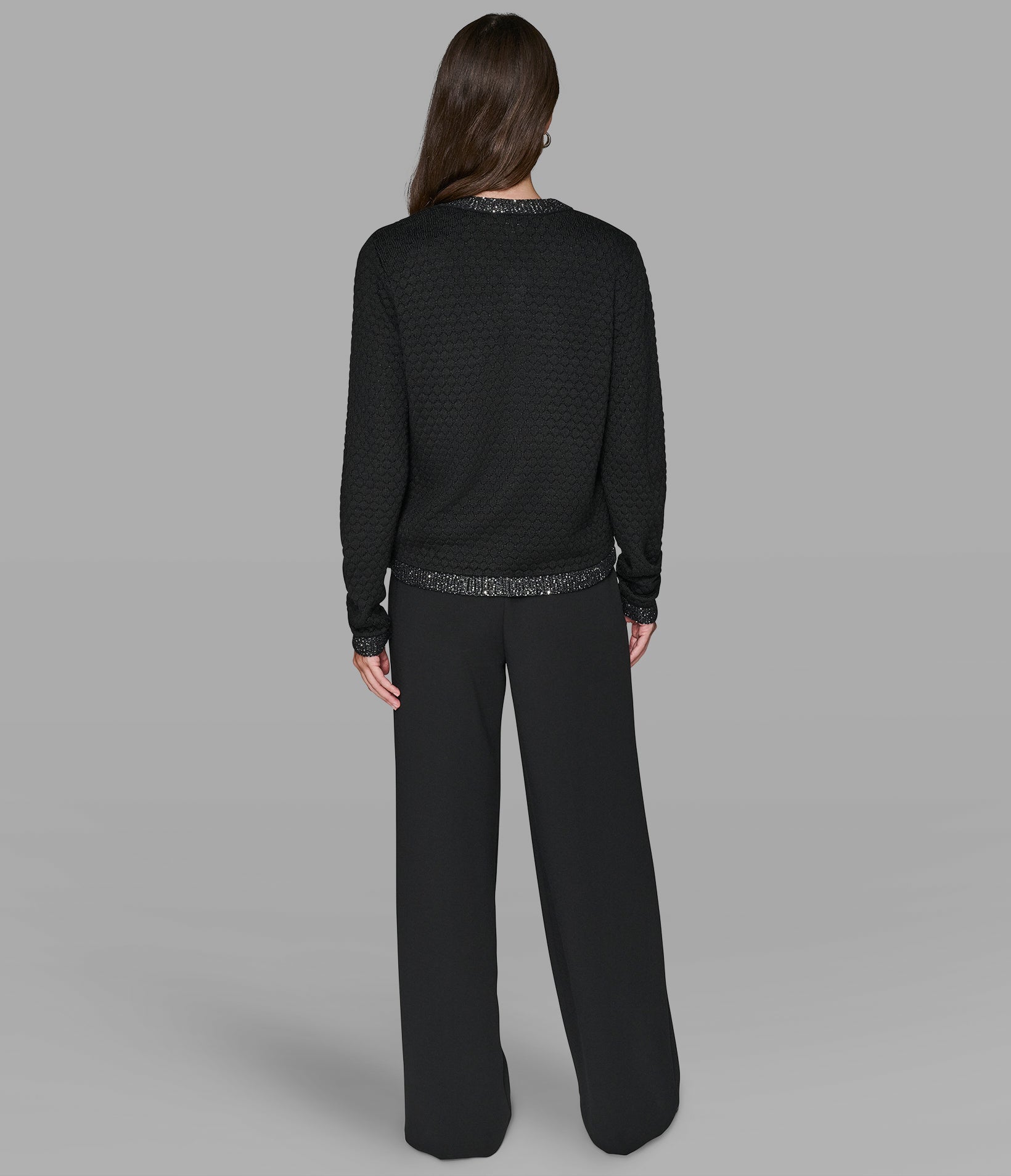 Textured Knit Cropped Cardigan | Sweaters & Tops | Karl Lagerfeld