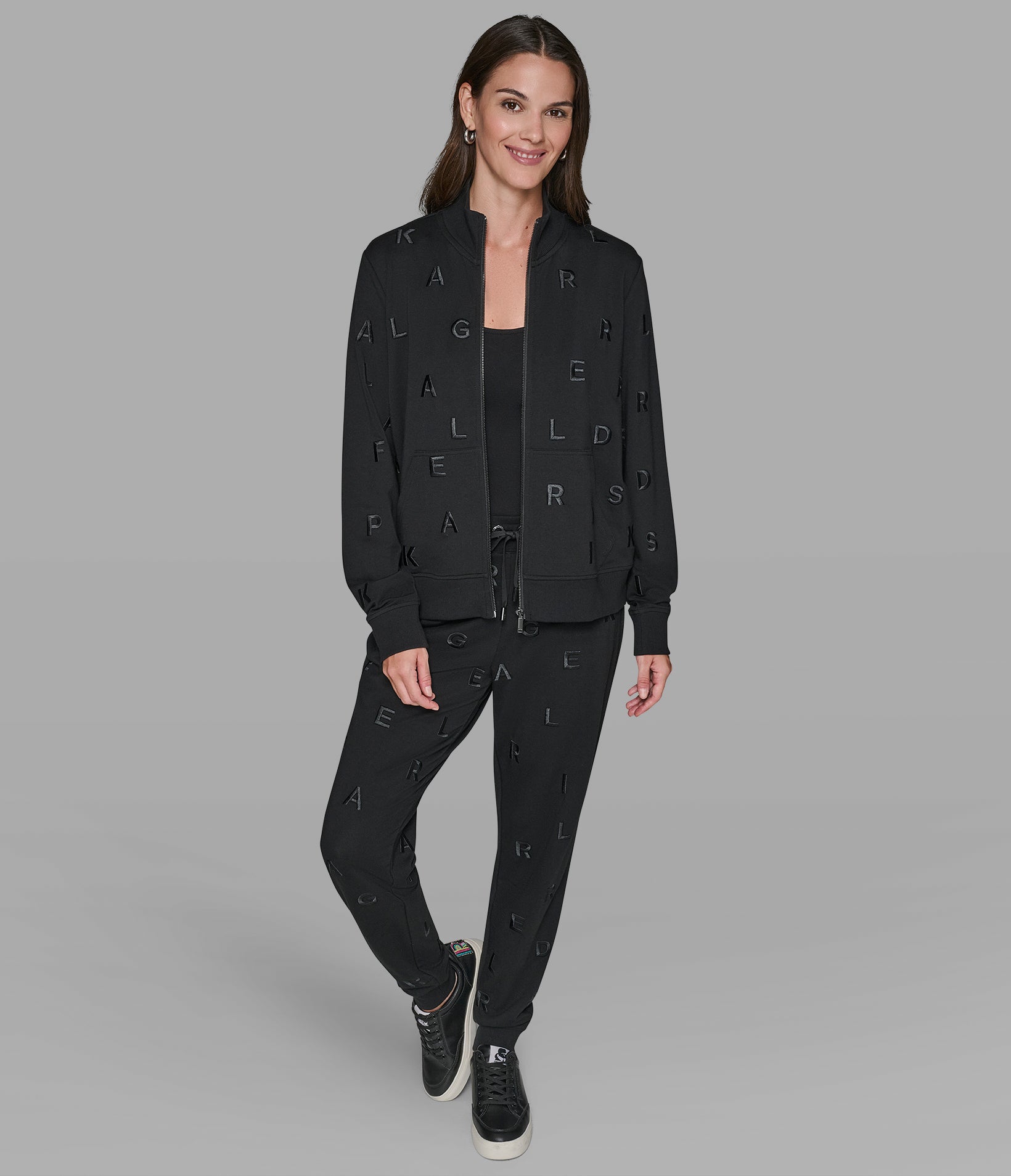 CO-ORD SCATTERED LOGO TRACK JACKET VIEW 3 | Women's Tops & Sweaters