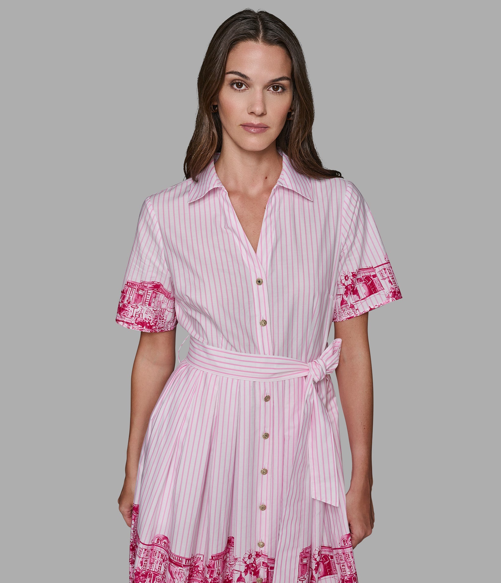 STRIPE PARIS SCENE SHIRT DRESS VIEW 4 | Women's Clothing